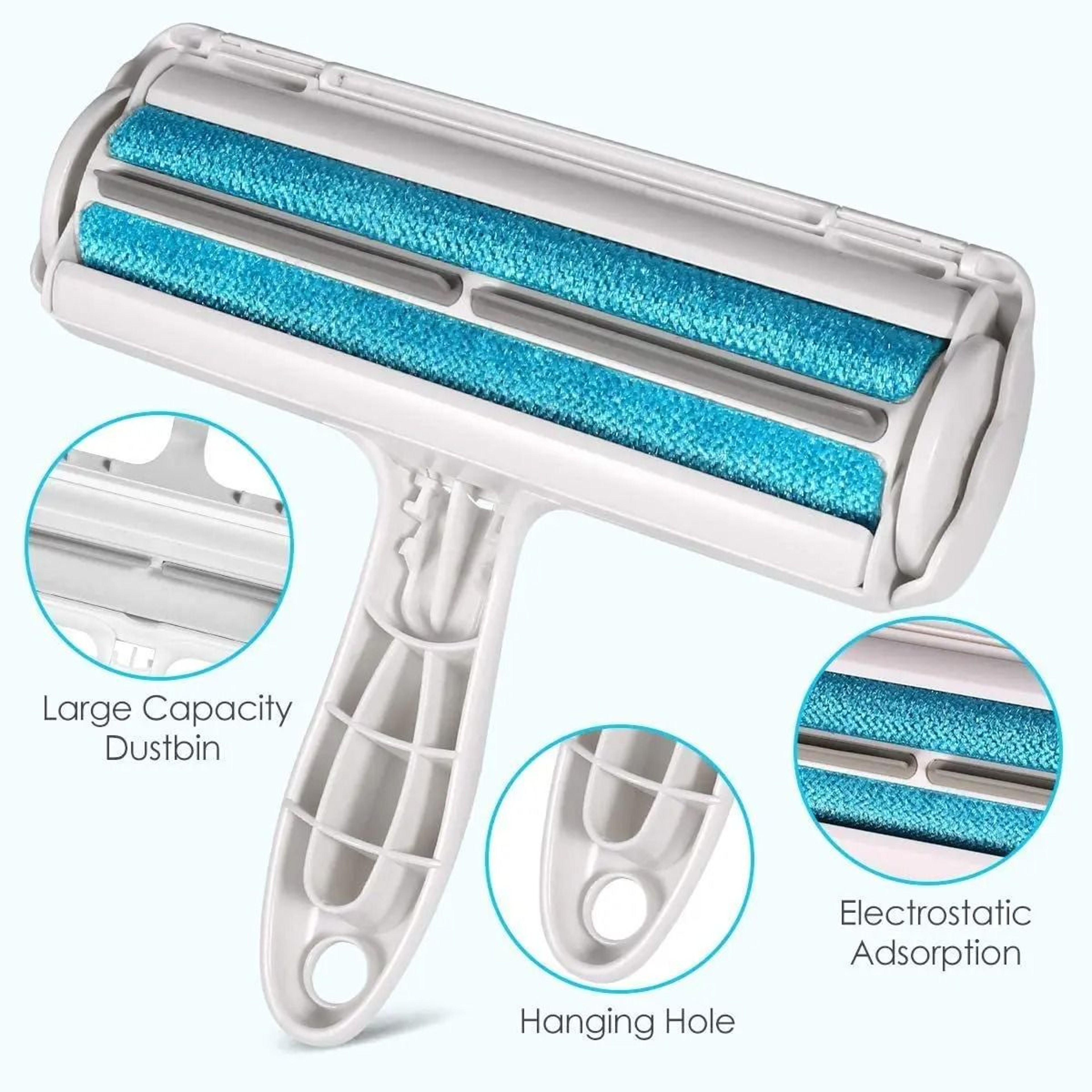 Pet Hair Remover Roller With Self Cleaning Base For Sofas Carpets And Furniture 1