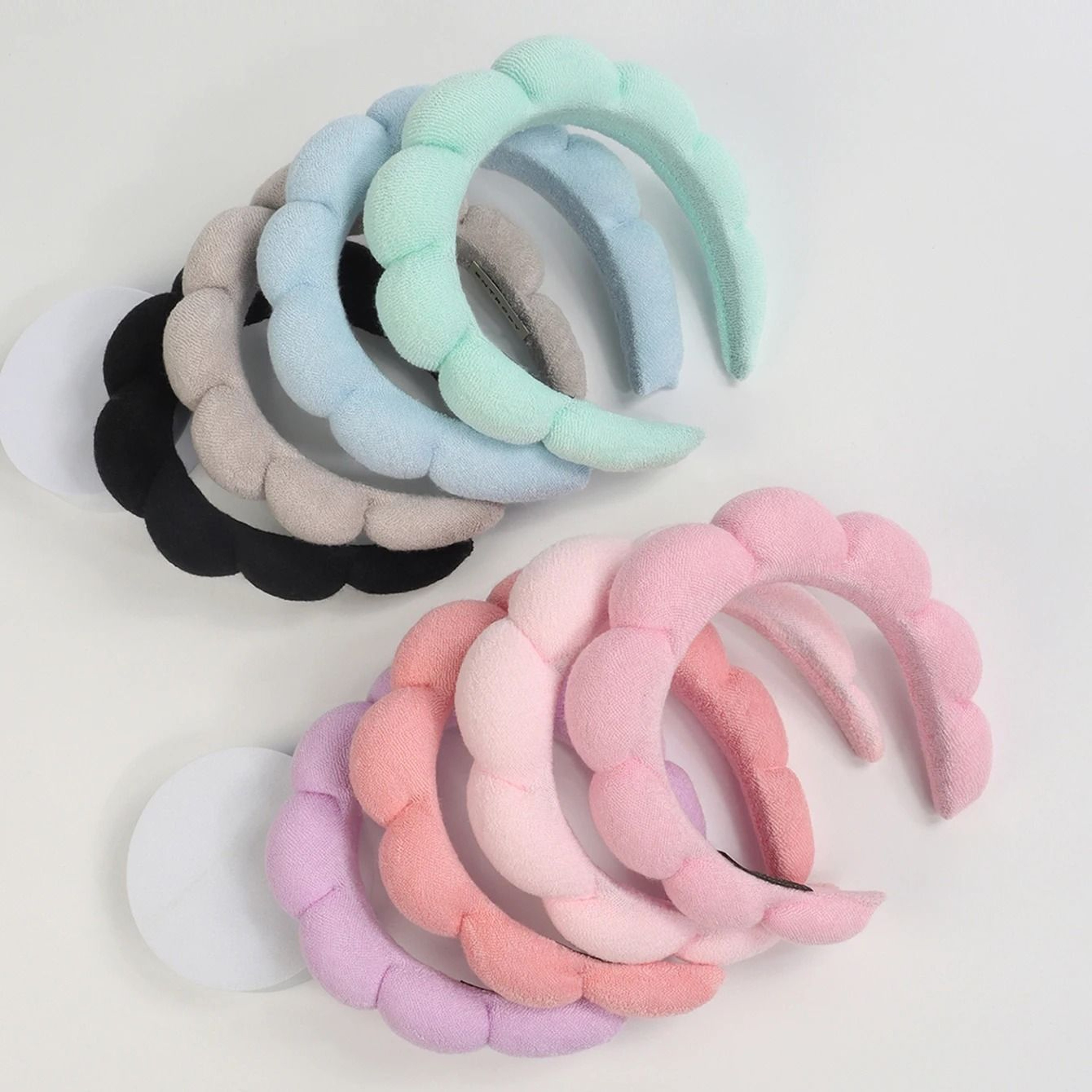 Microfiber Wristband And Puffy Headband Set For Face Washing And Skincare 3