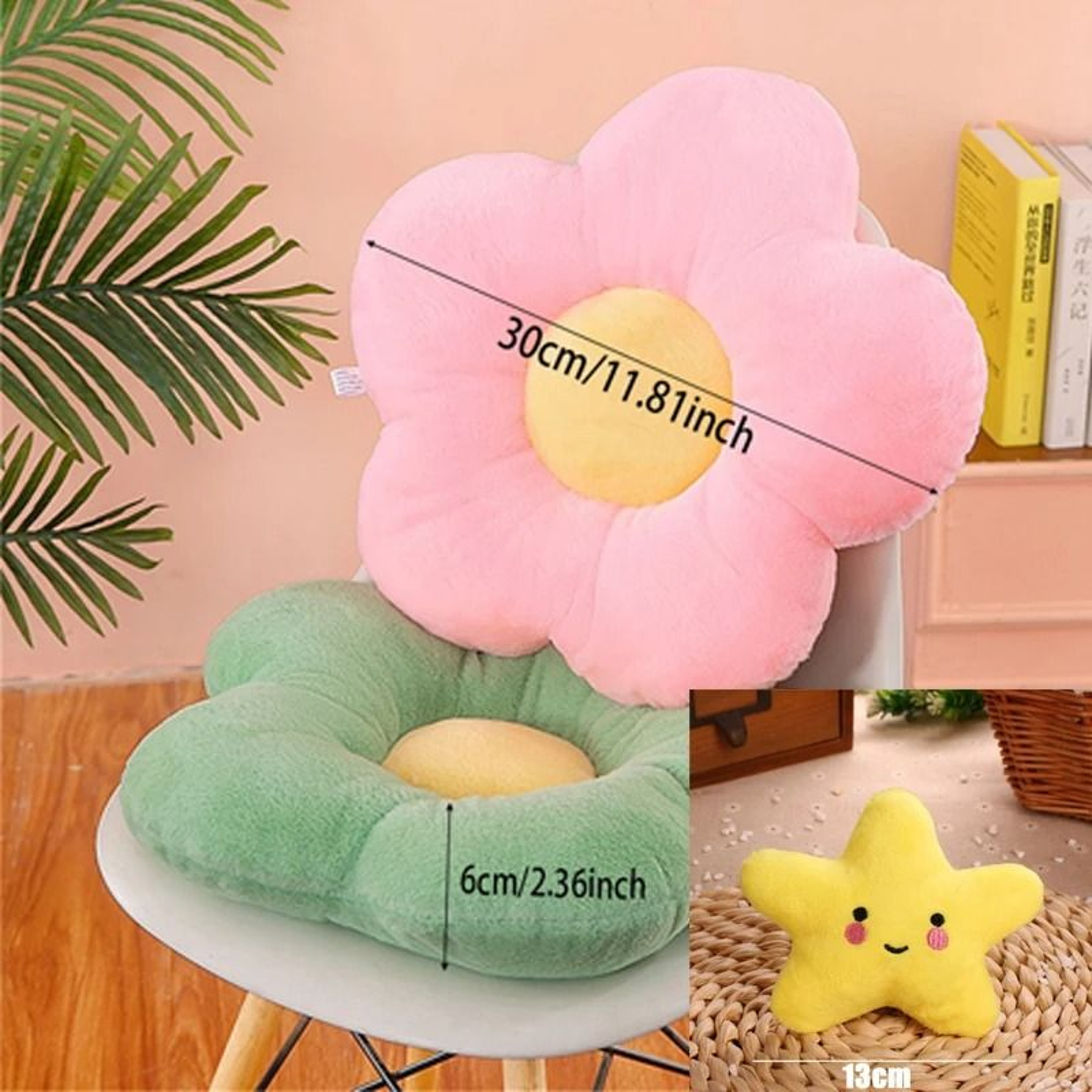 Soft Five Petal Flower Cushion 5