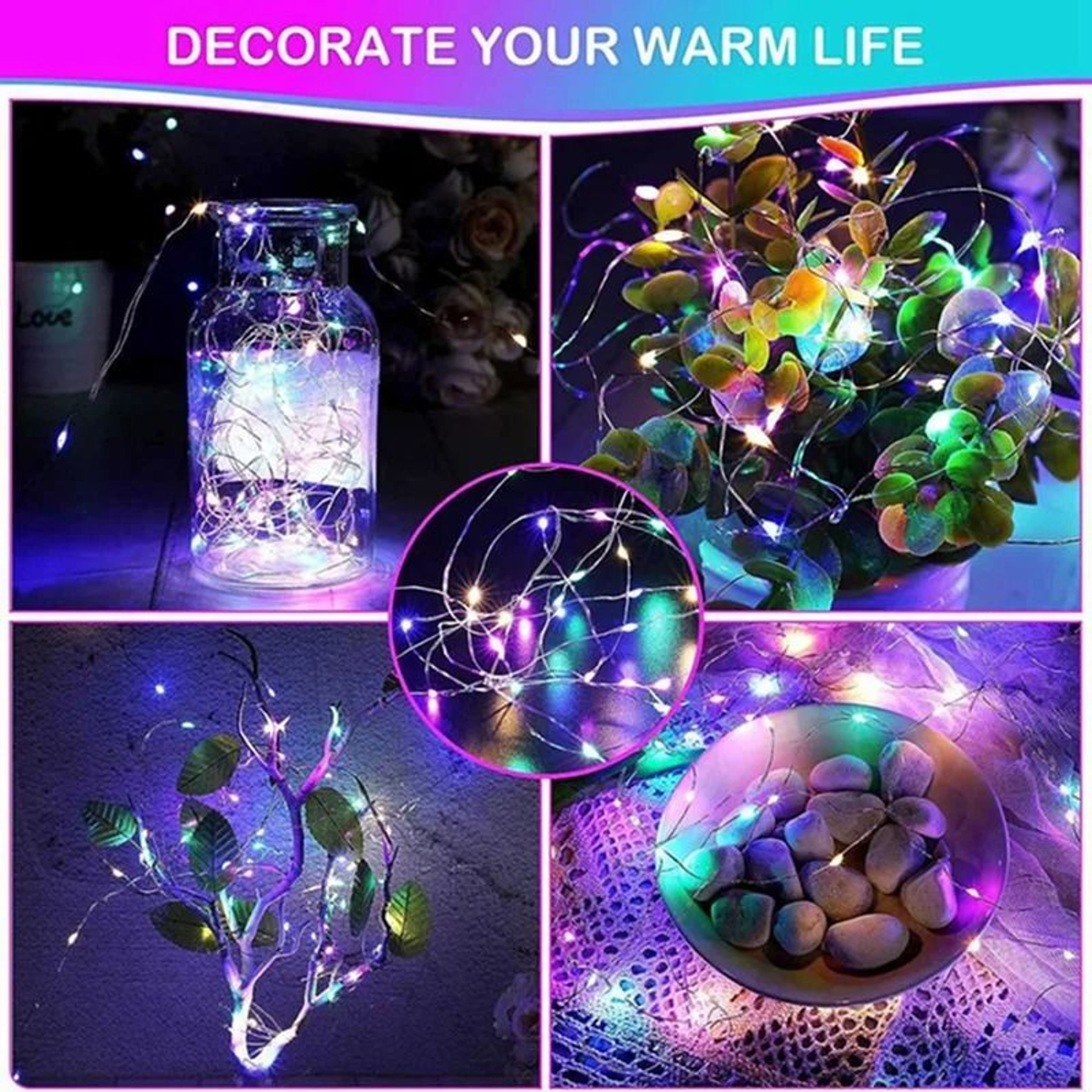 Battery Powered LED Copper Wire String Lights 4