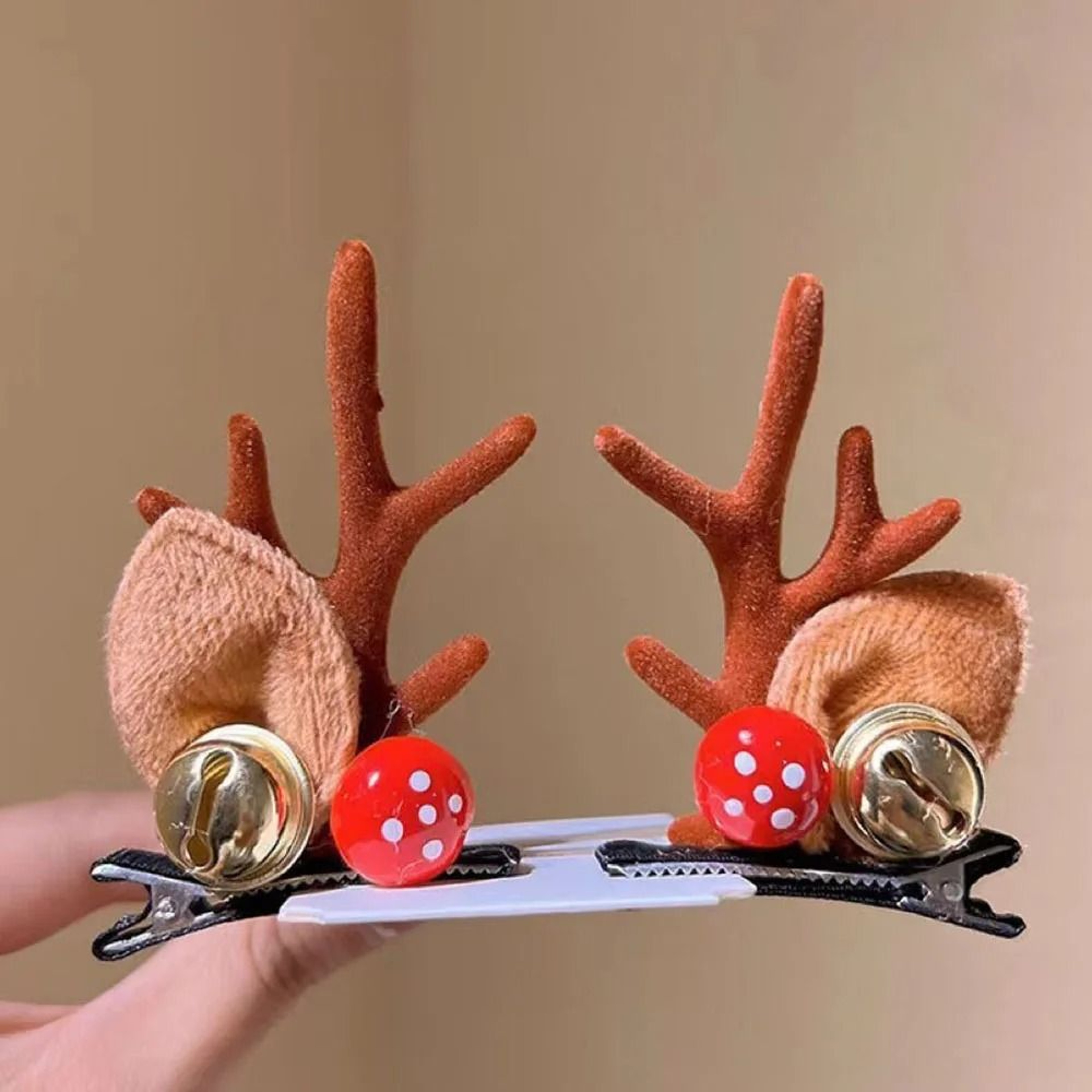 Festive Antler Hair Clip Set 3
