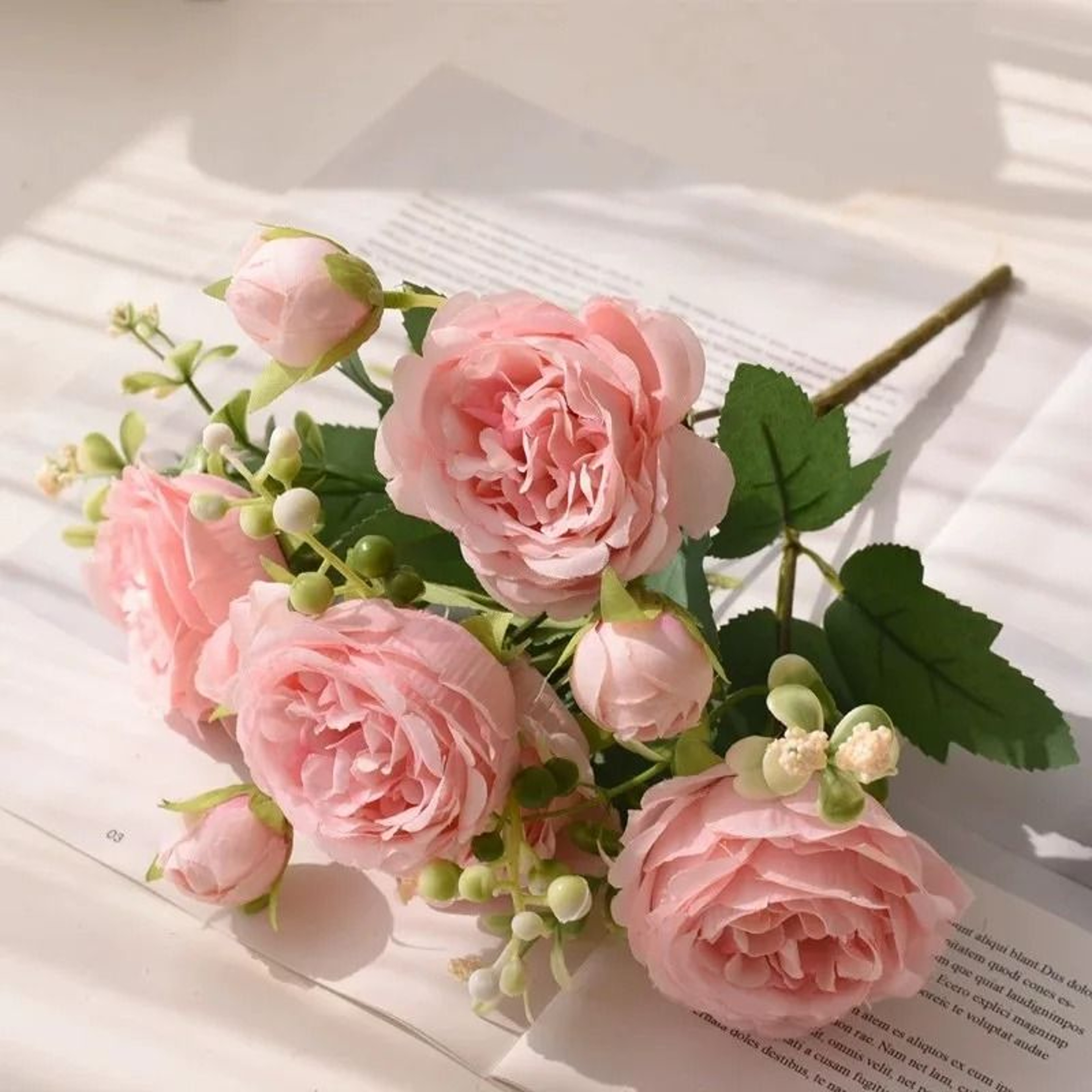 Rose Pink Silk Peony Bouquet 11