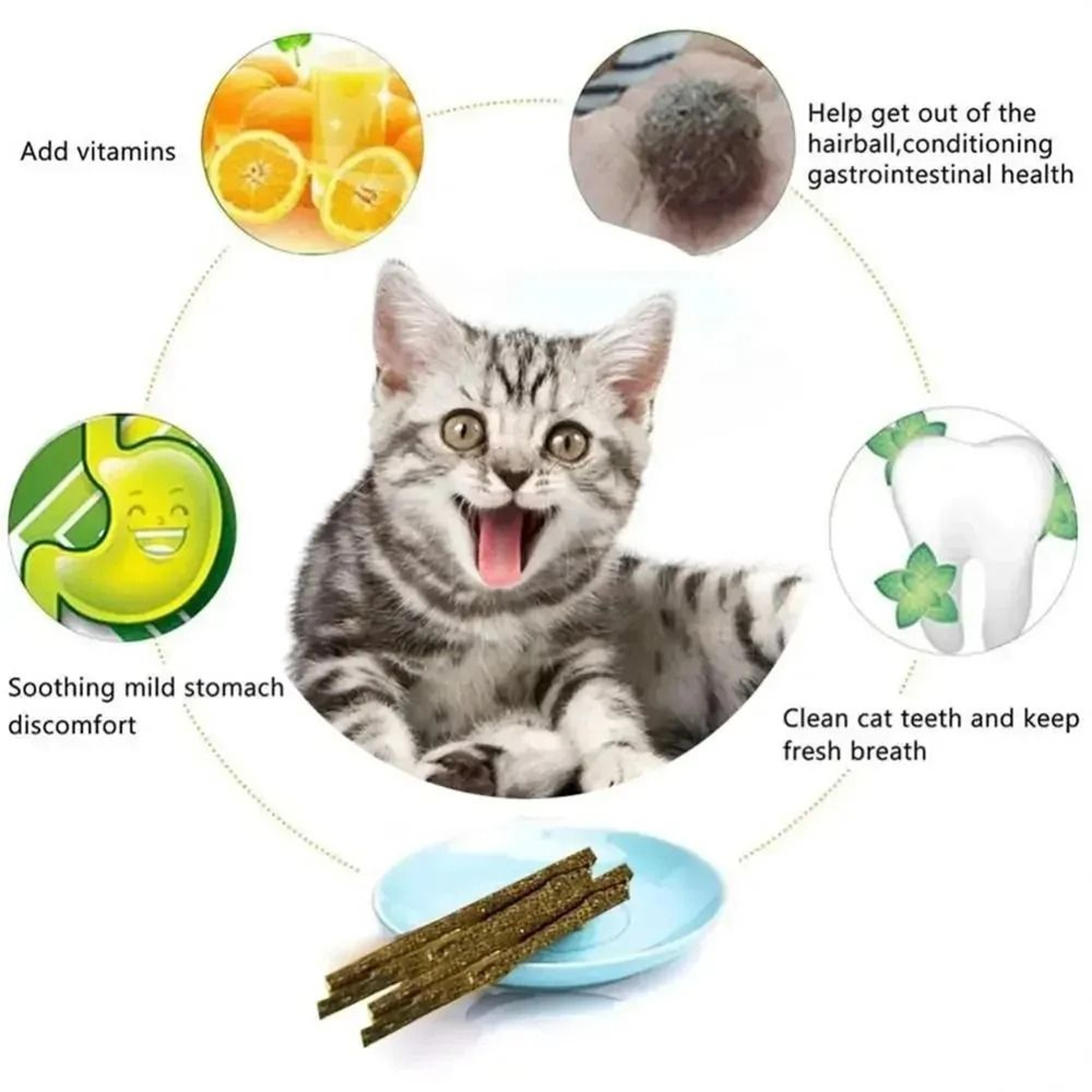 Natural Silvervine Cat Stick Chew Toy Set 5