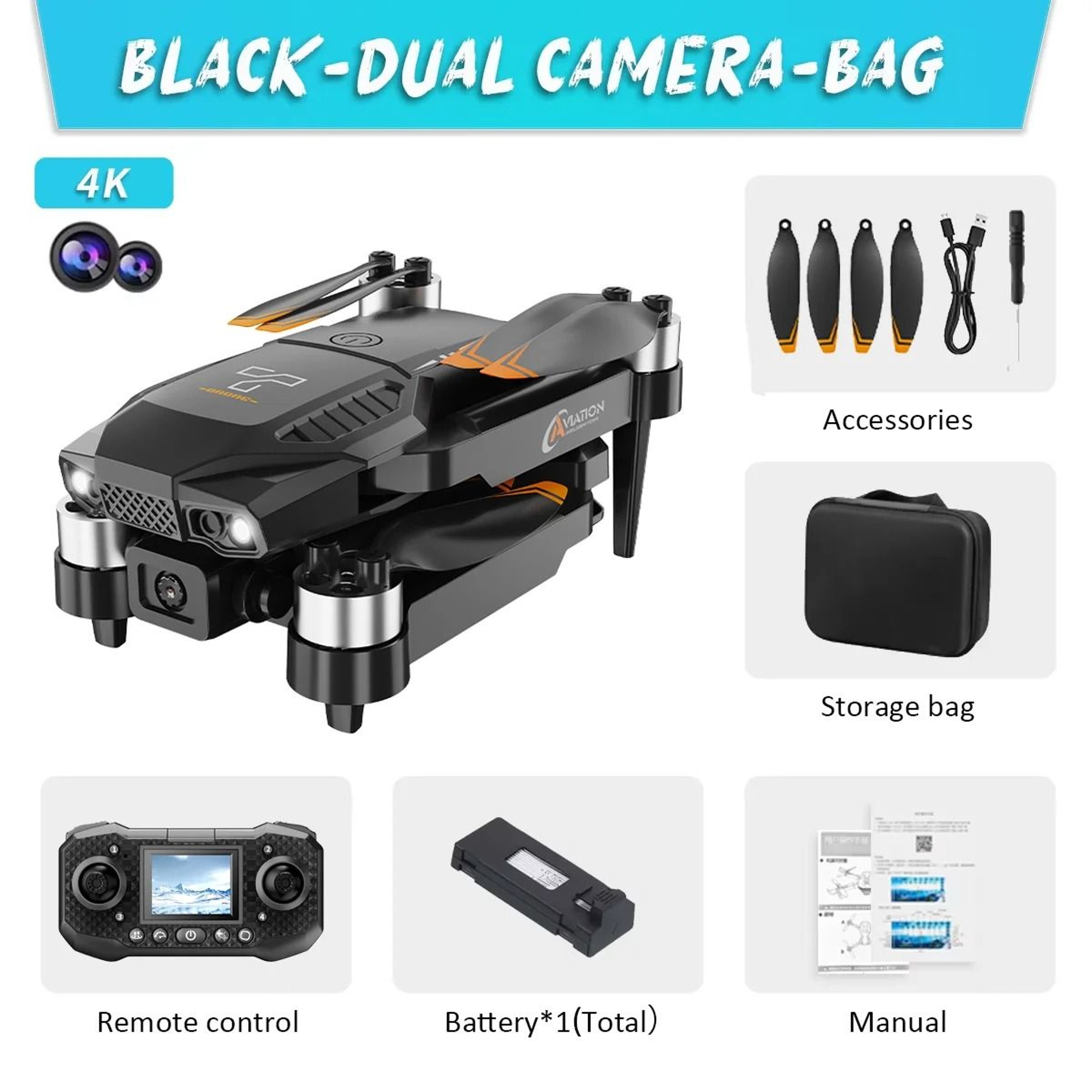 Foldable Dual Camera HD Drone 10