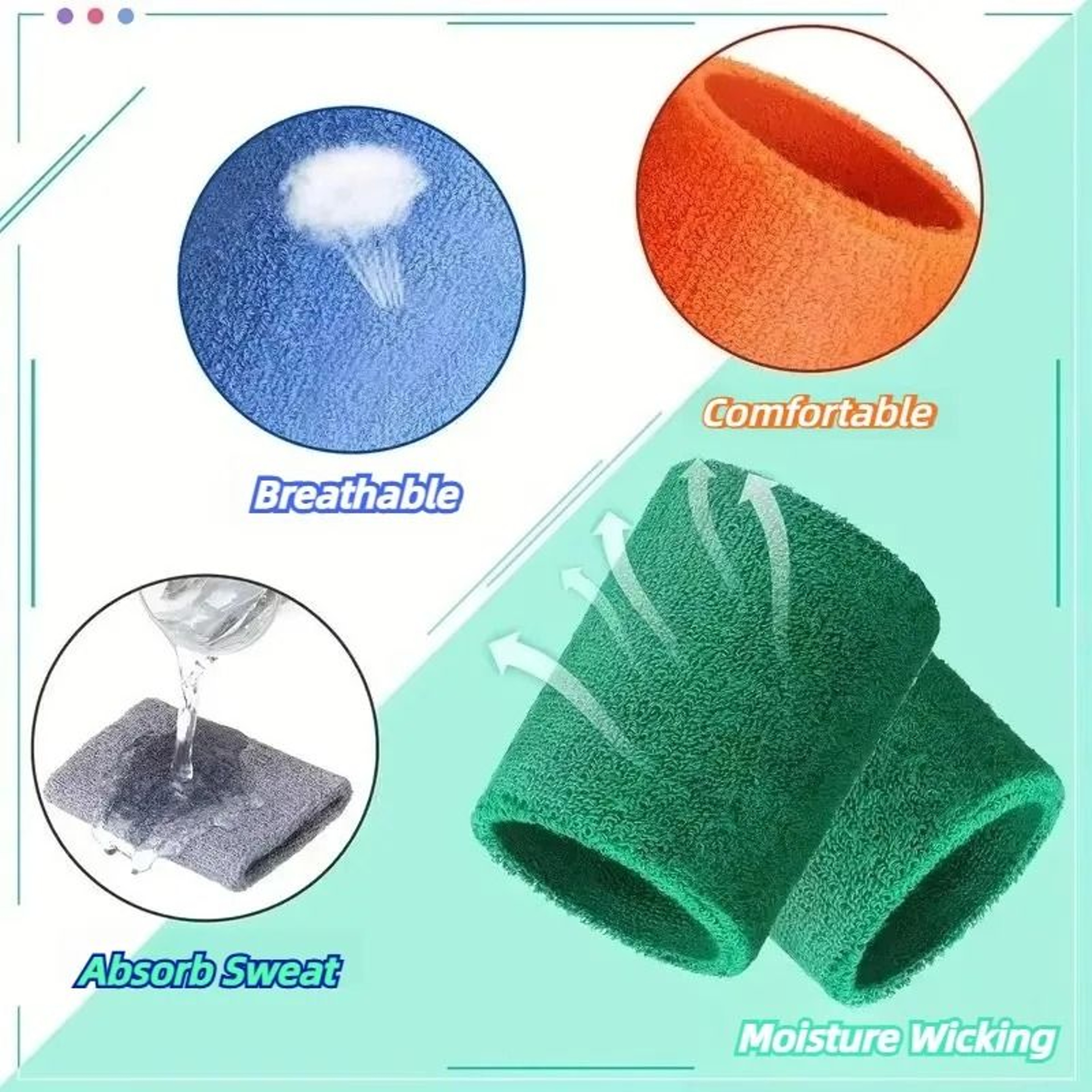 Sports Sweat Absorbing Wristbands 3