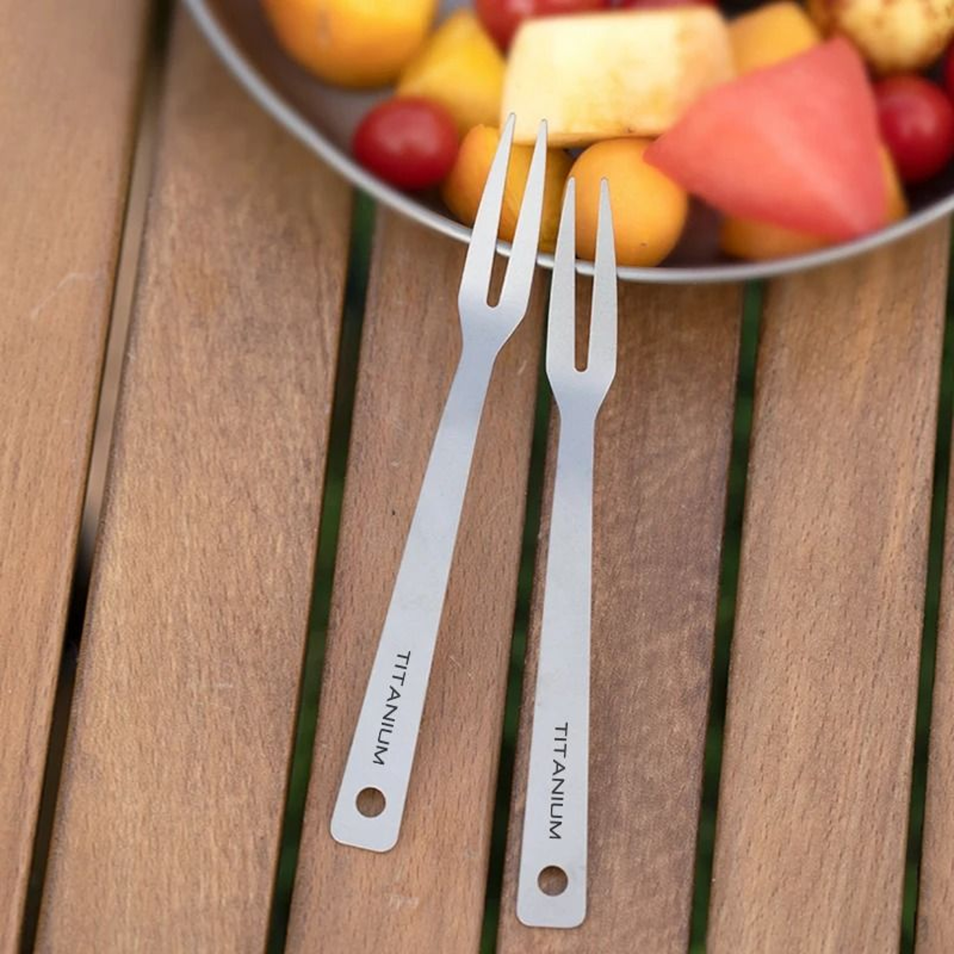 Titanium Outdoor Dessert And Fruit Fork 2