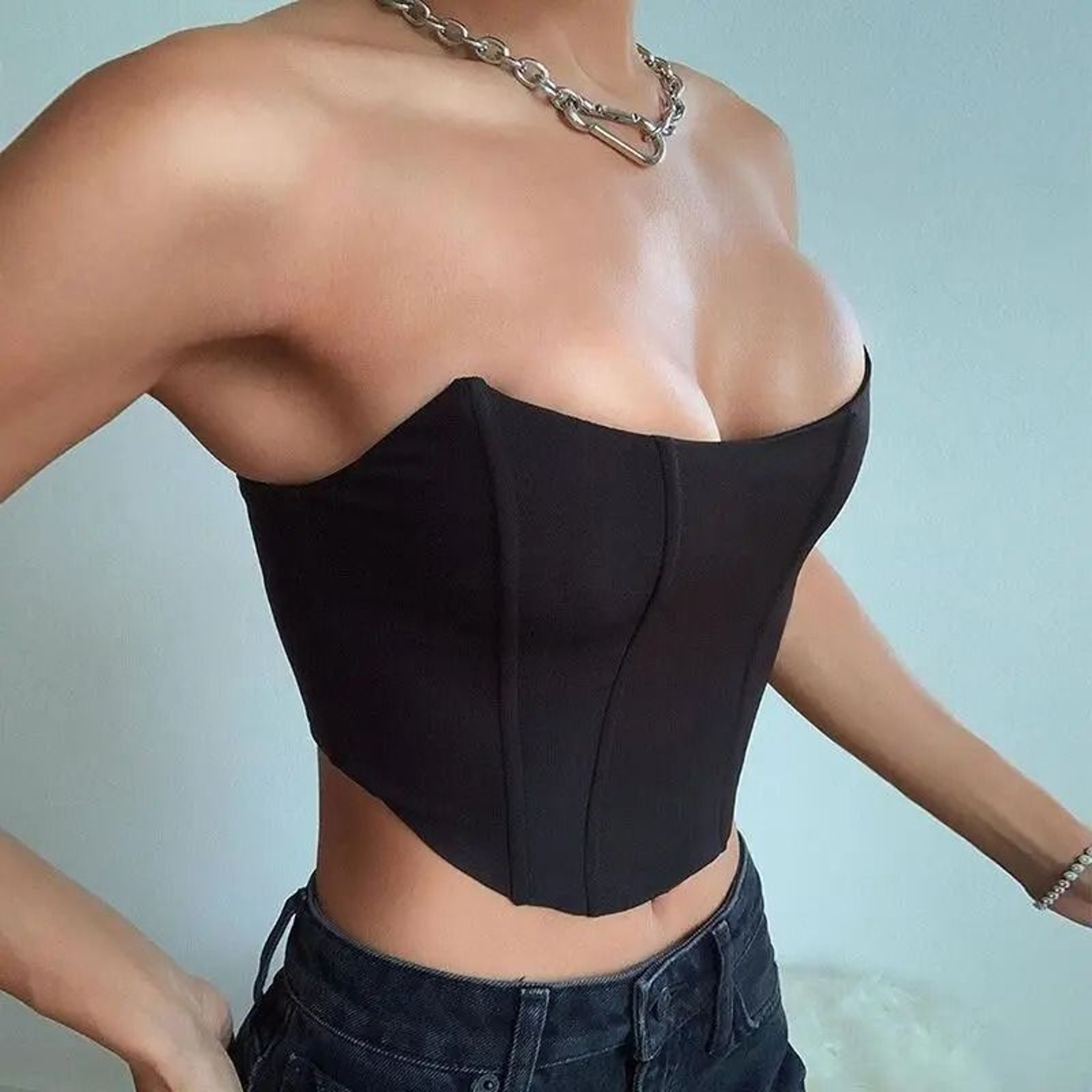 Sleeveless Off Shoulder Corset Crop Top 1