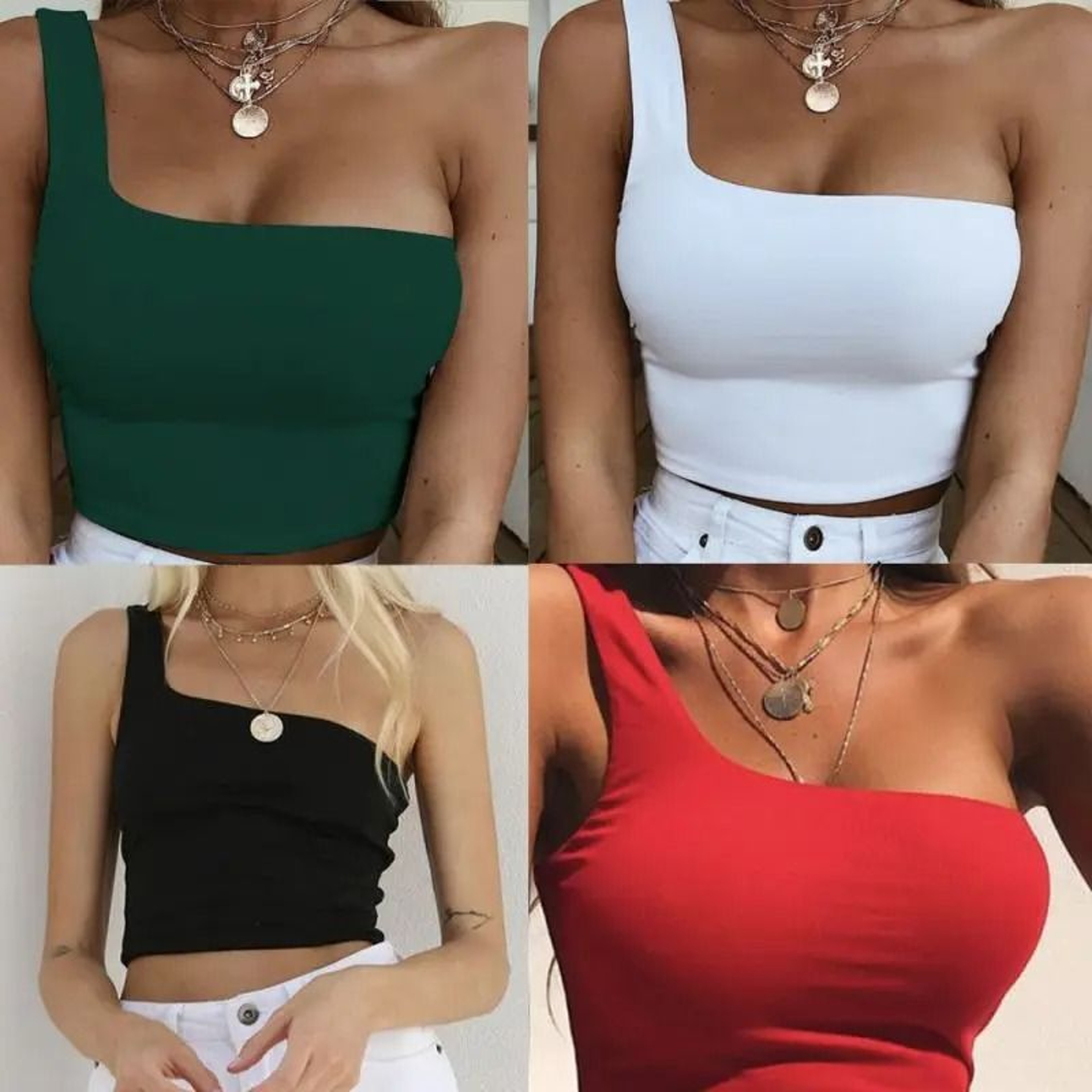 One Shoulder Sleeveless Crop Top 5