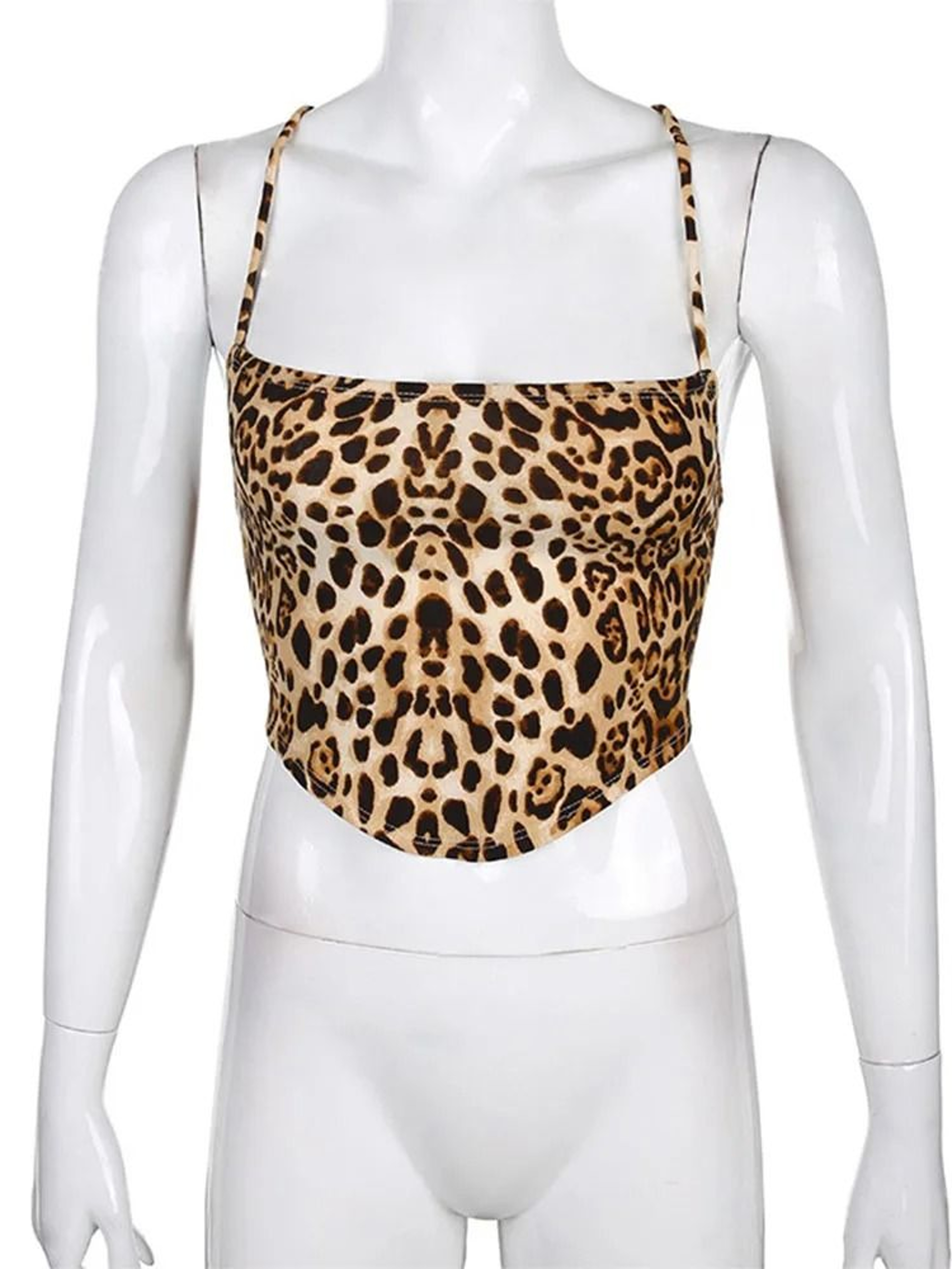 Leopard Print Backless Crop Top 3