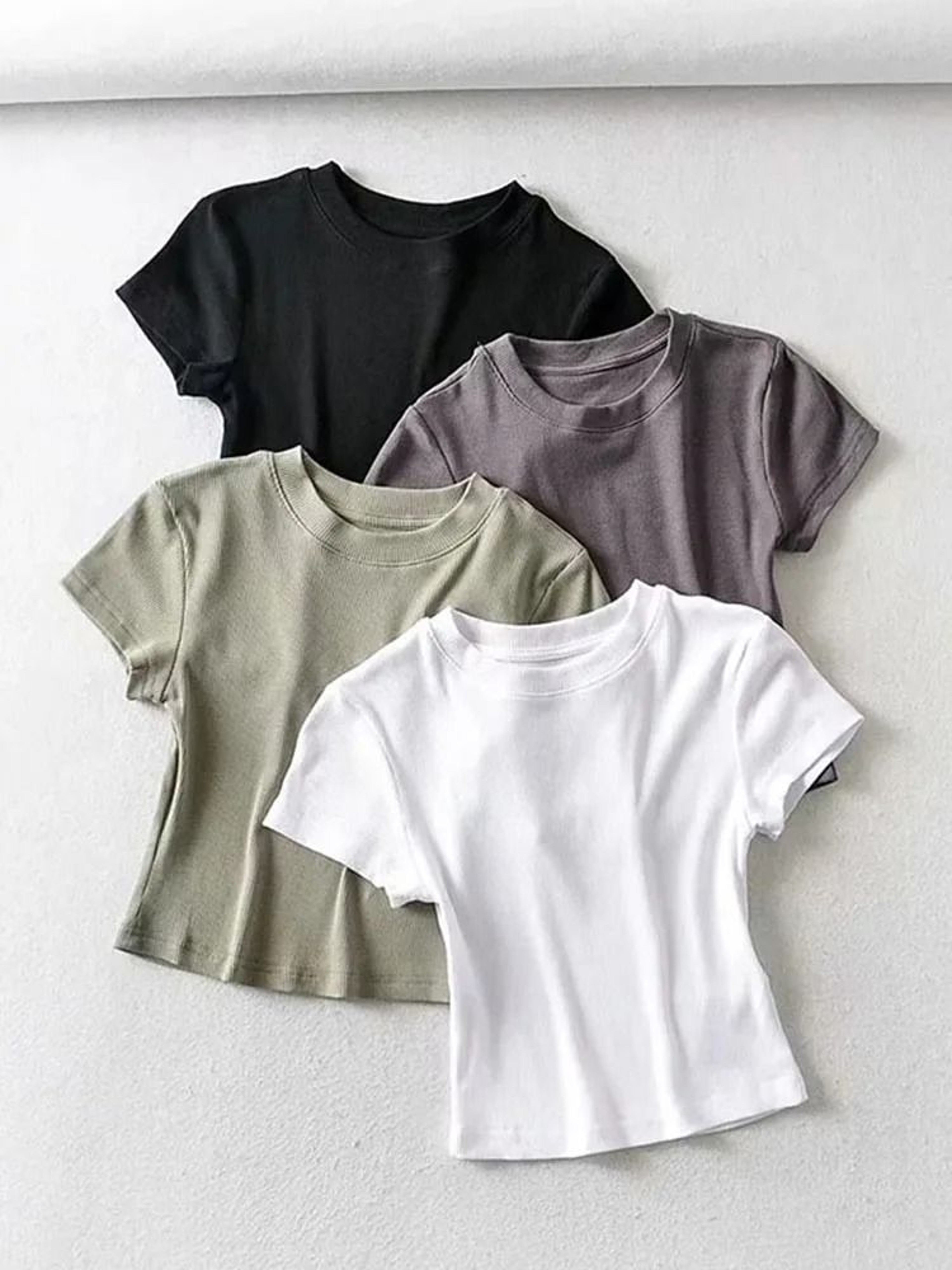 Short Sleeve O Neck Crop Top 0