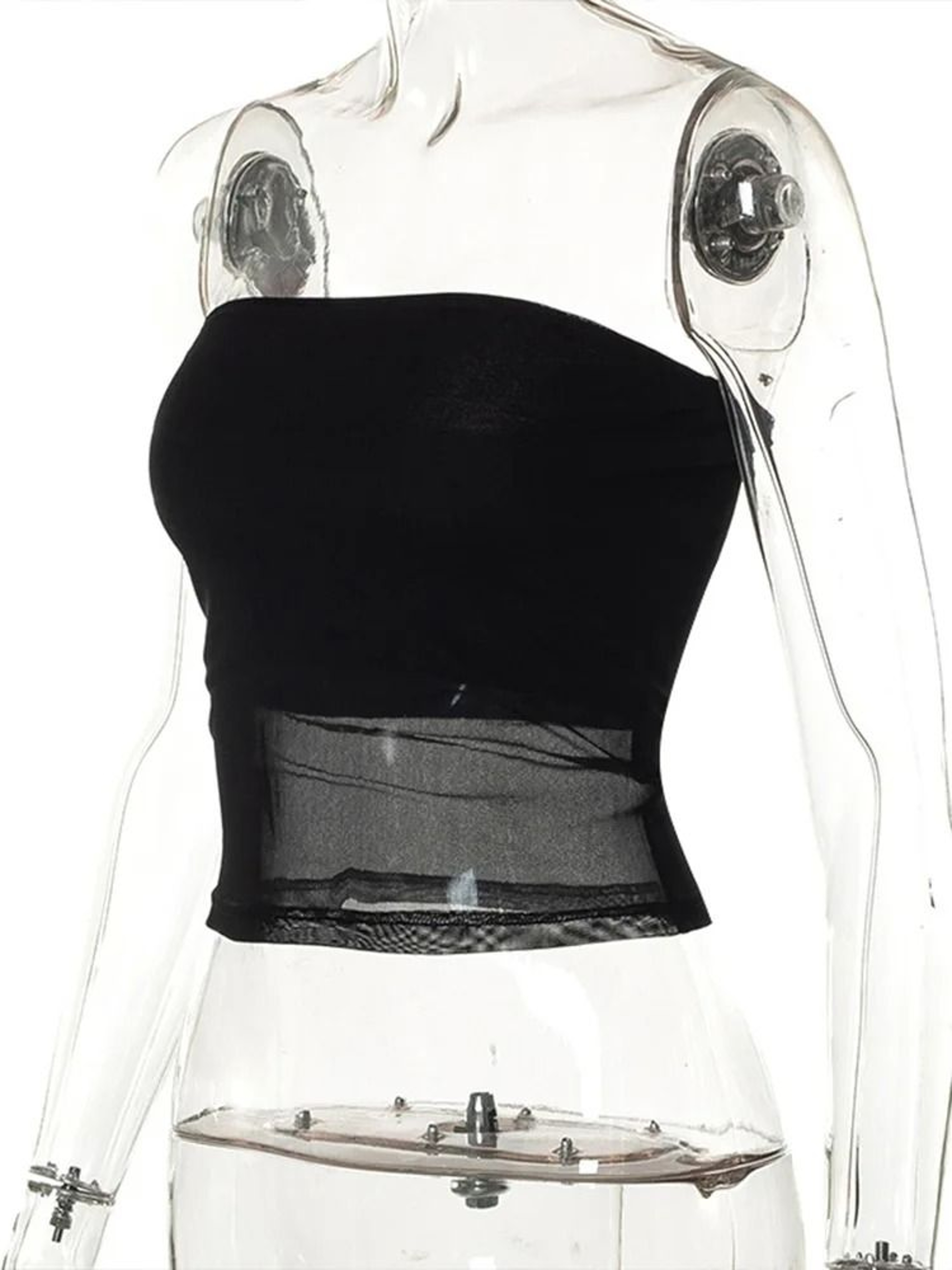 Mesh Corset Tube Crop Top 4