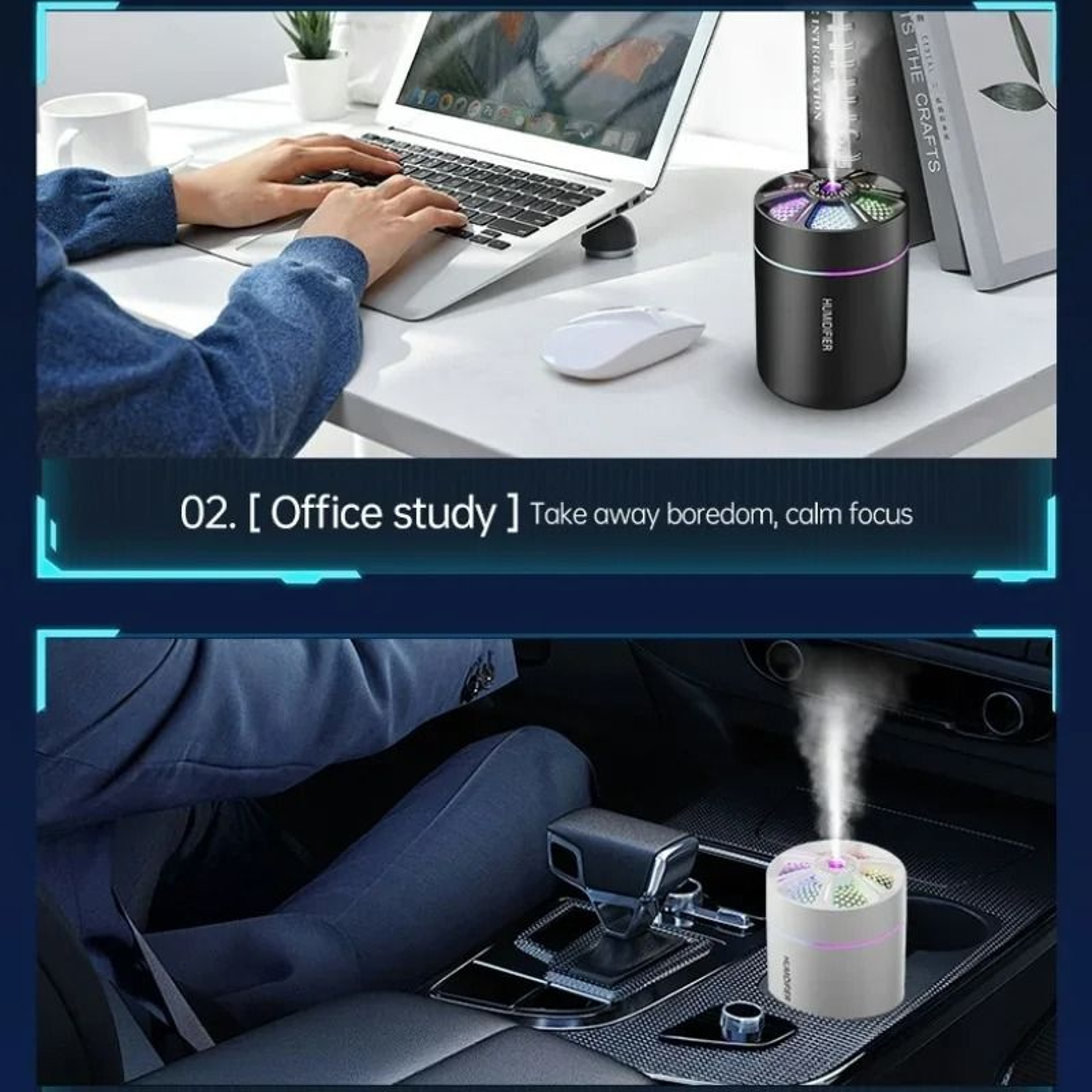 Mini Air Humidifier Aroma Diffuser With Colorful LED Light 4
