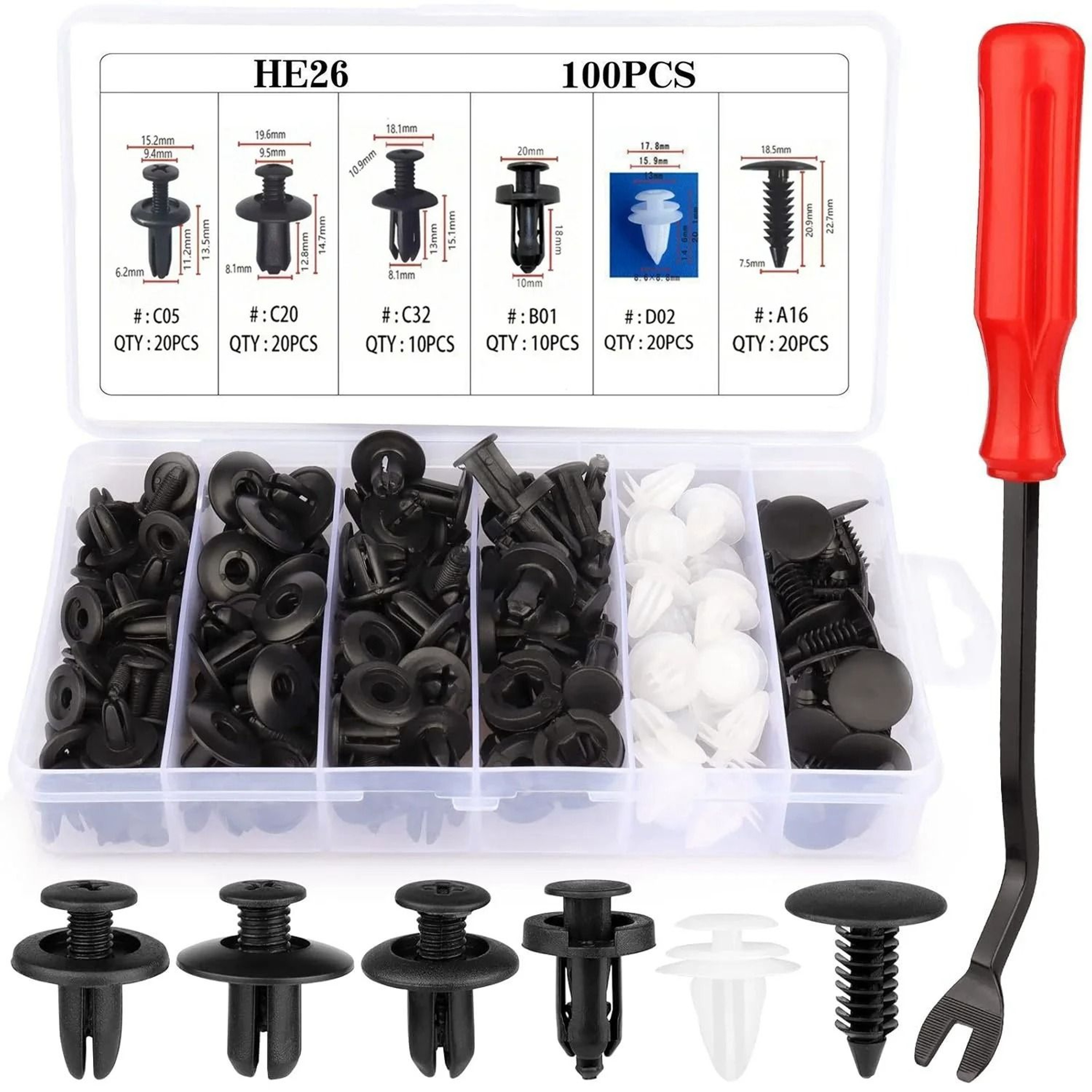 Car Fastener Clips Set For Body Trim And Panel Repair 9