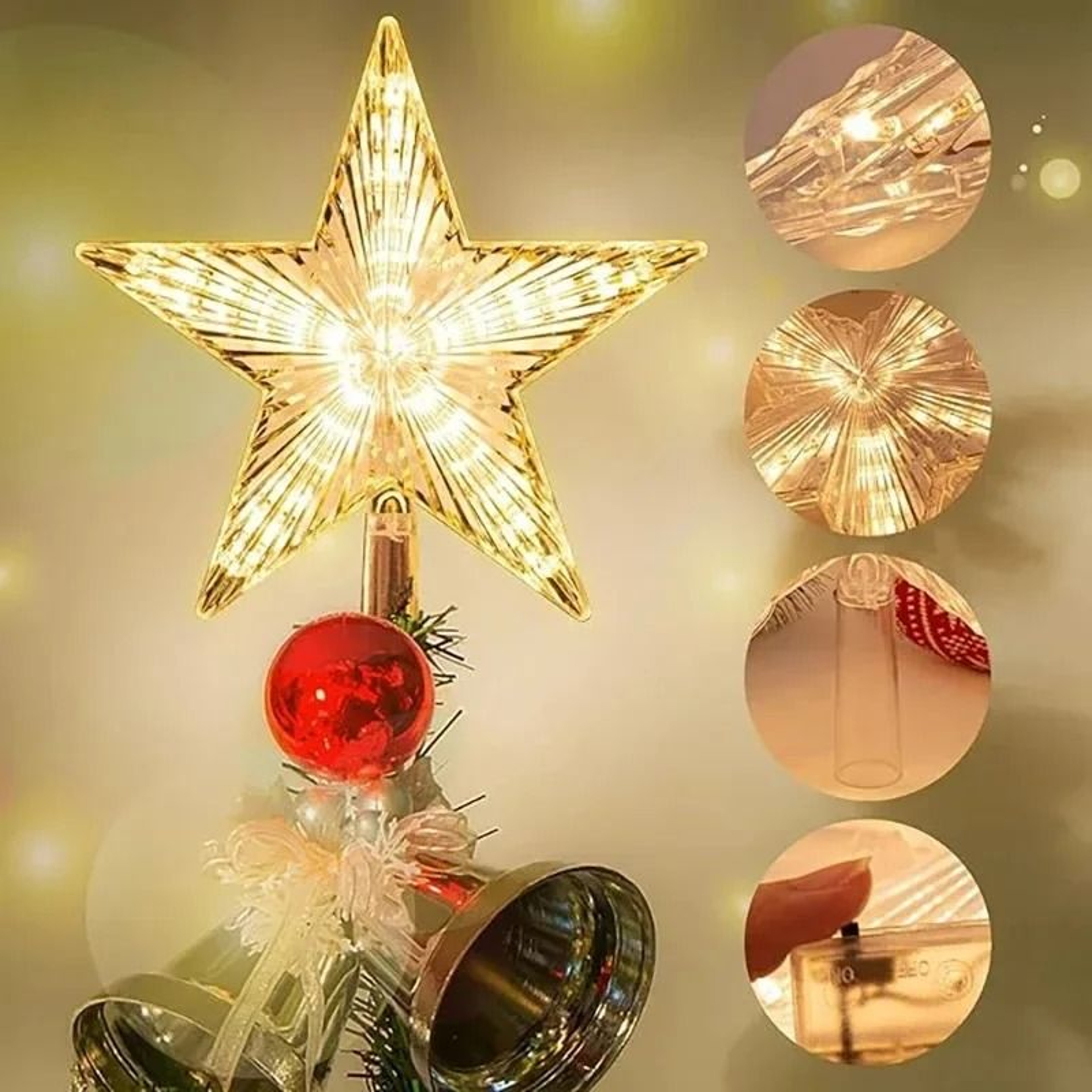 LED Christmas Tree Star Light For Holiday Decoration 5