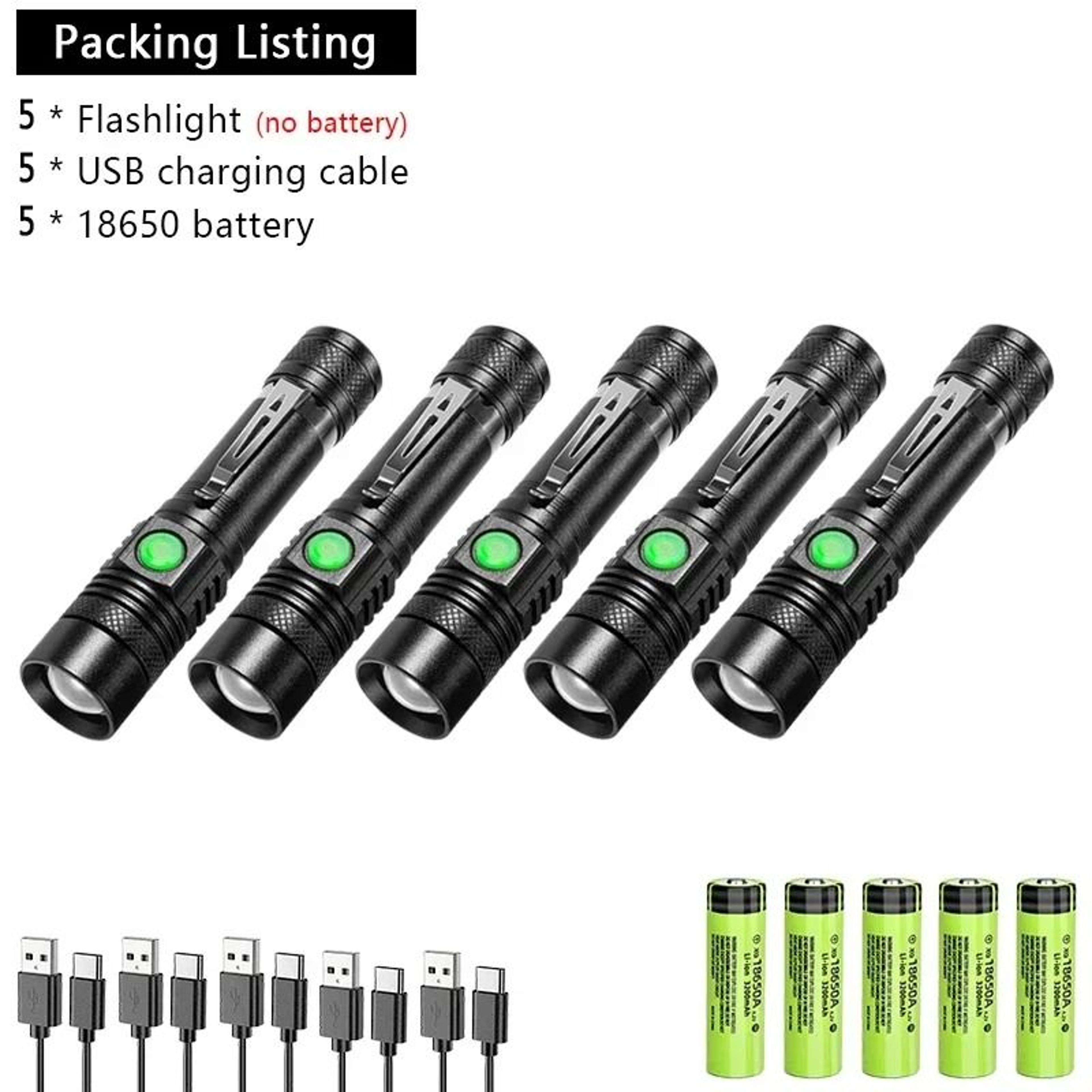 USB Rechargeable Portable LED Flashlight For Outdoor Use 9