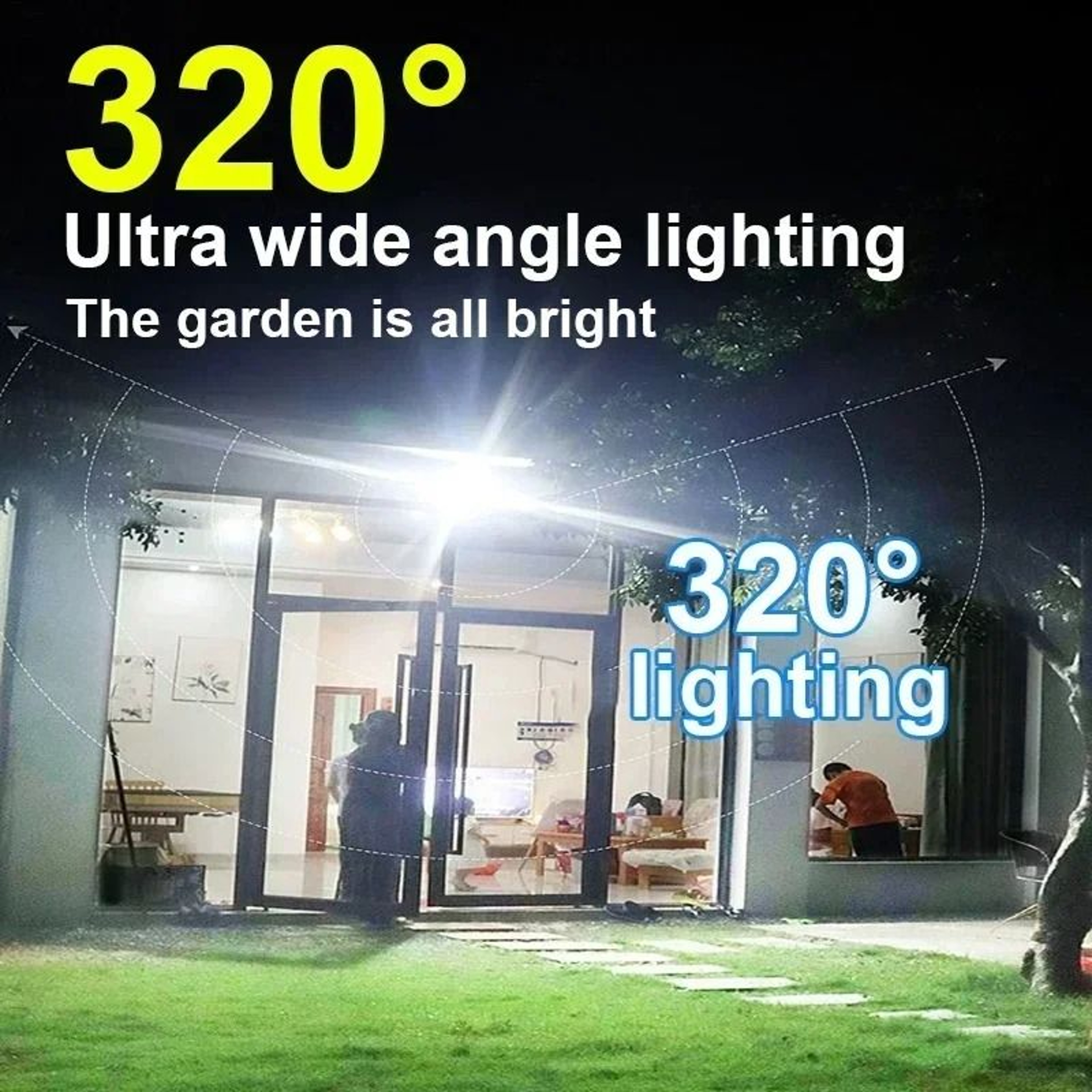 Solar Motion Sensor Outdoor LED Wall Light With Remote Control 1