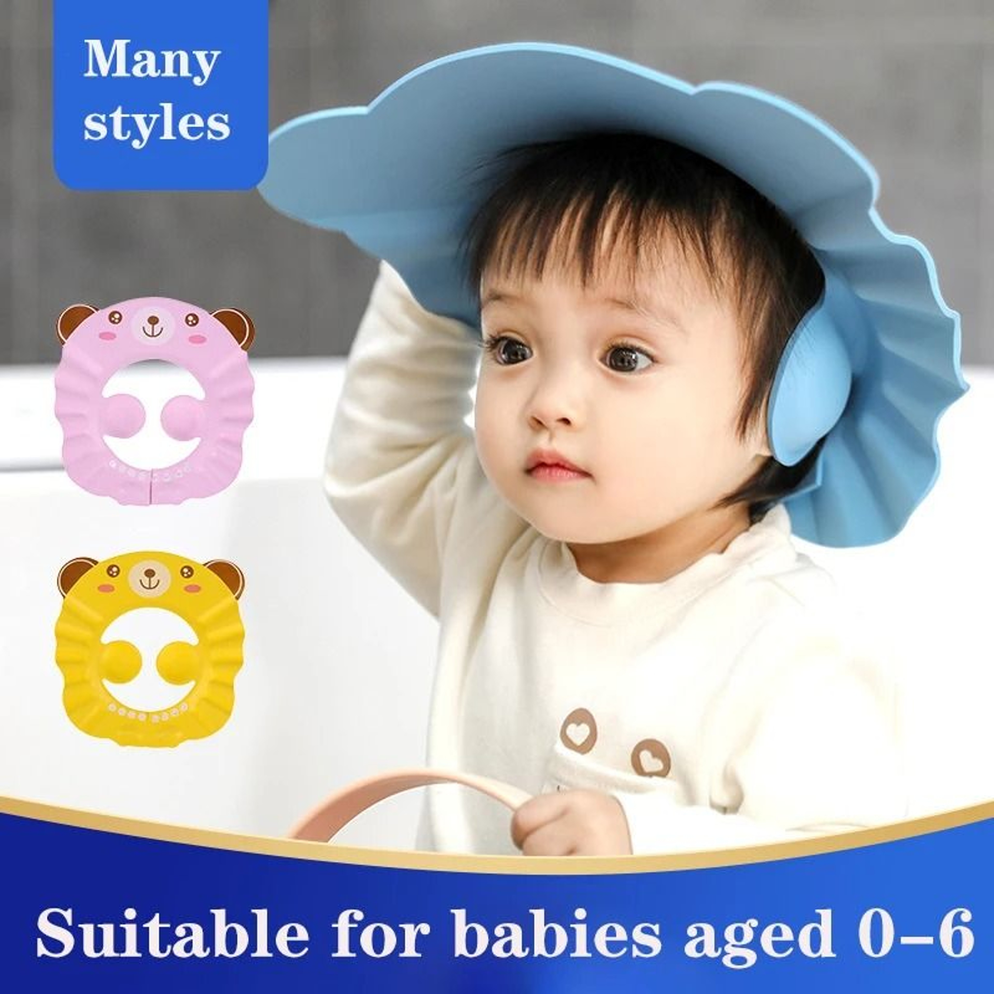 Adjustable Baby Shower Hair Wash Cap For Safe Ear And Eye Protection 1