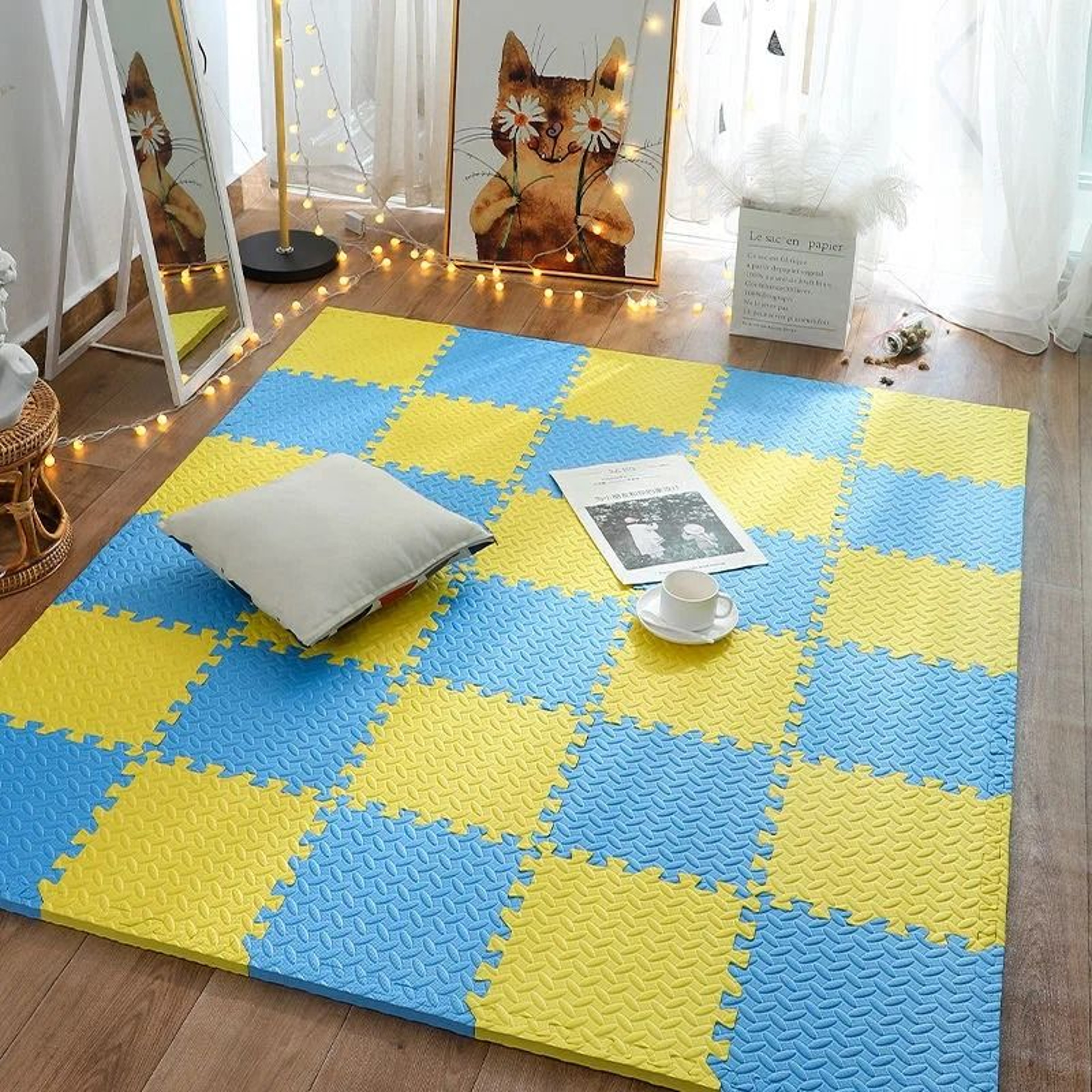 Interlocking Baby Puzzle Floor Play Mat For Kids Soft EVA Foam Carpet 18