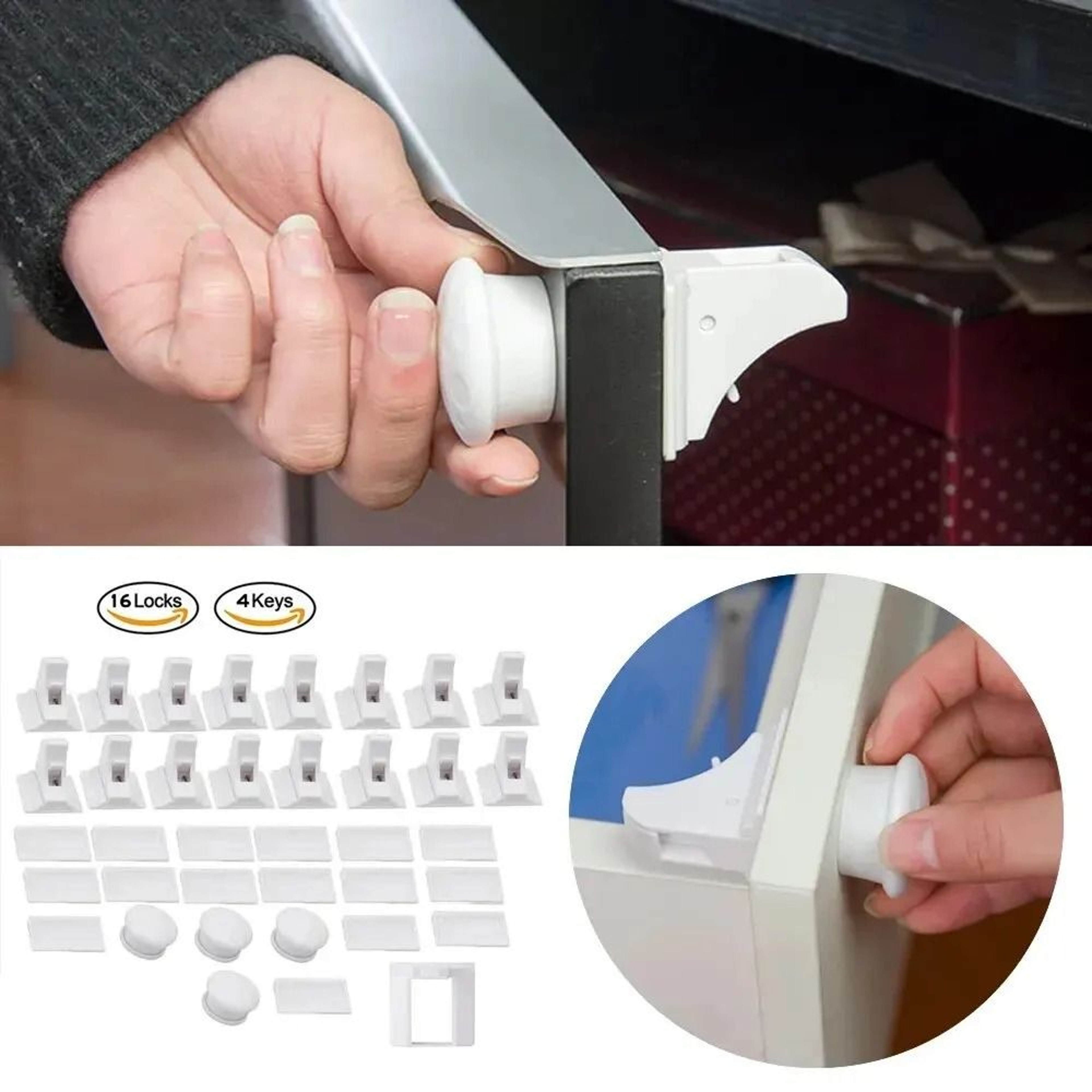 Baby Safety Magnetic Cabinet Lock For Child Proofing Drawers And Doors 0