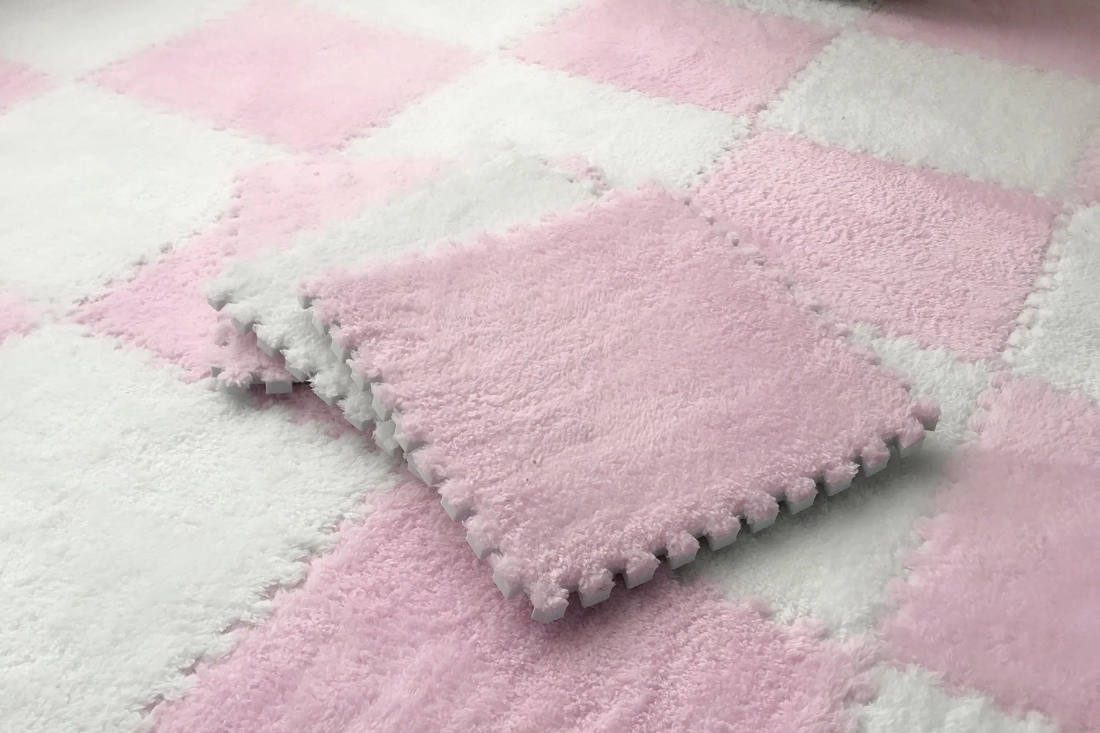 Soft Plush Baby Play Mat With EVA Foam Puzzle Tiles For Kids 6