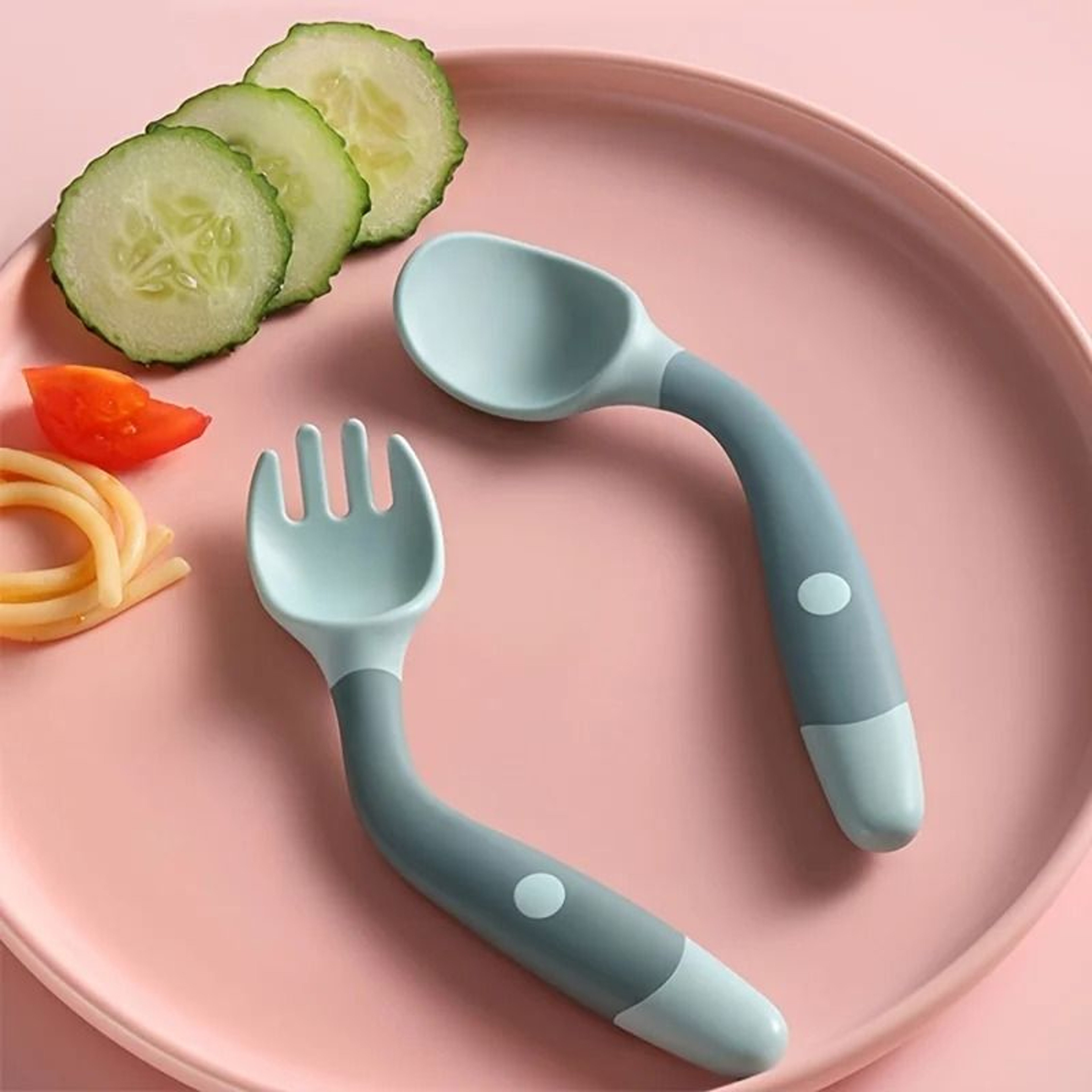 Bendable Baby Fork And Spoon Set For Infant Feeding And Self Learning 0
