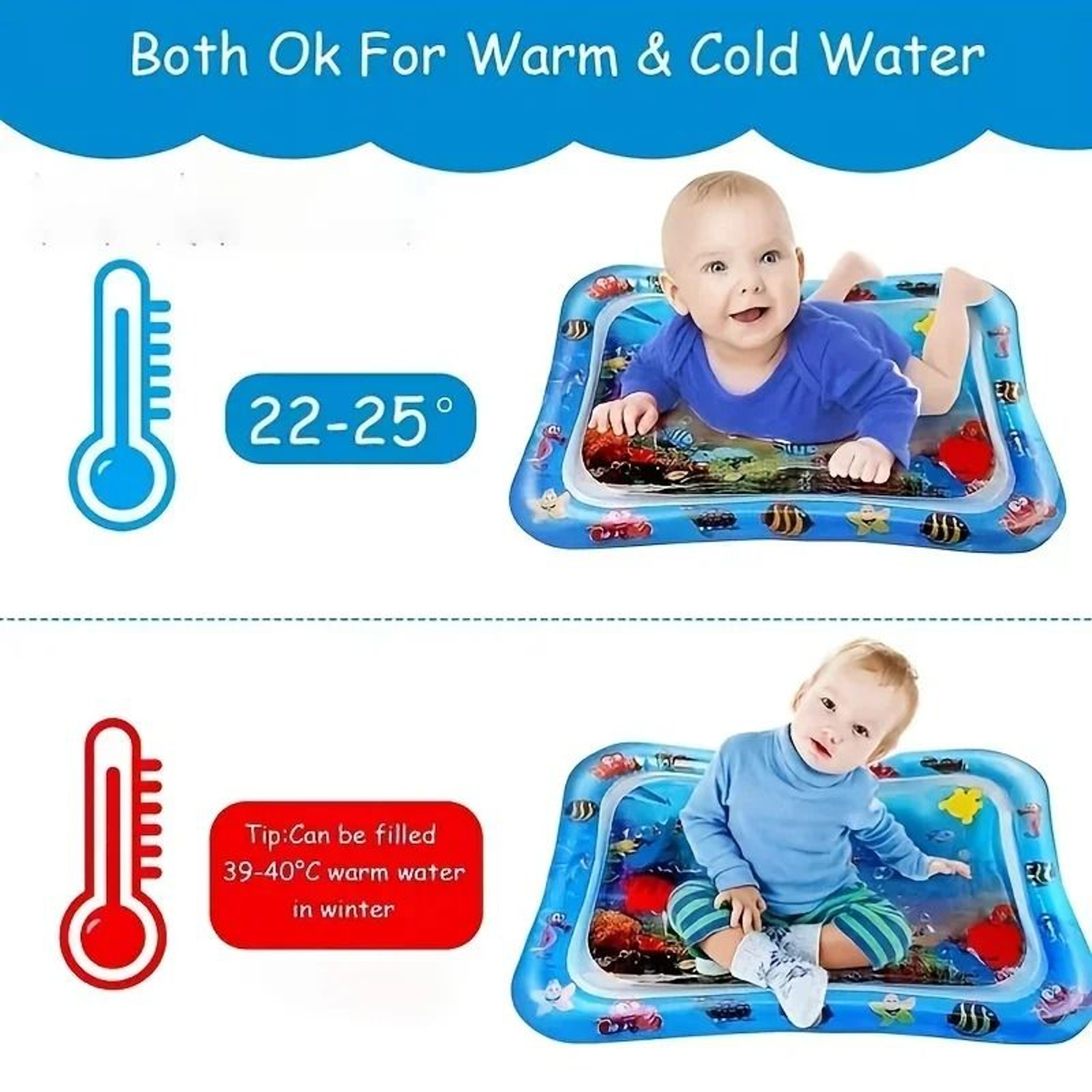 Inflatable Baby Tummy Time Water Play Mat For Sensory Development 4
