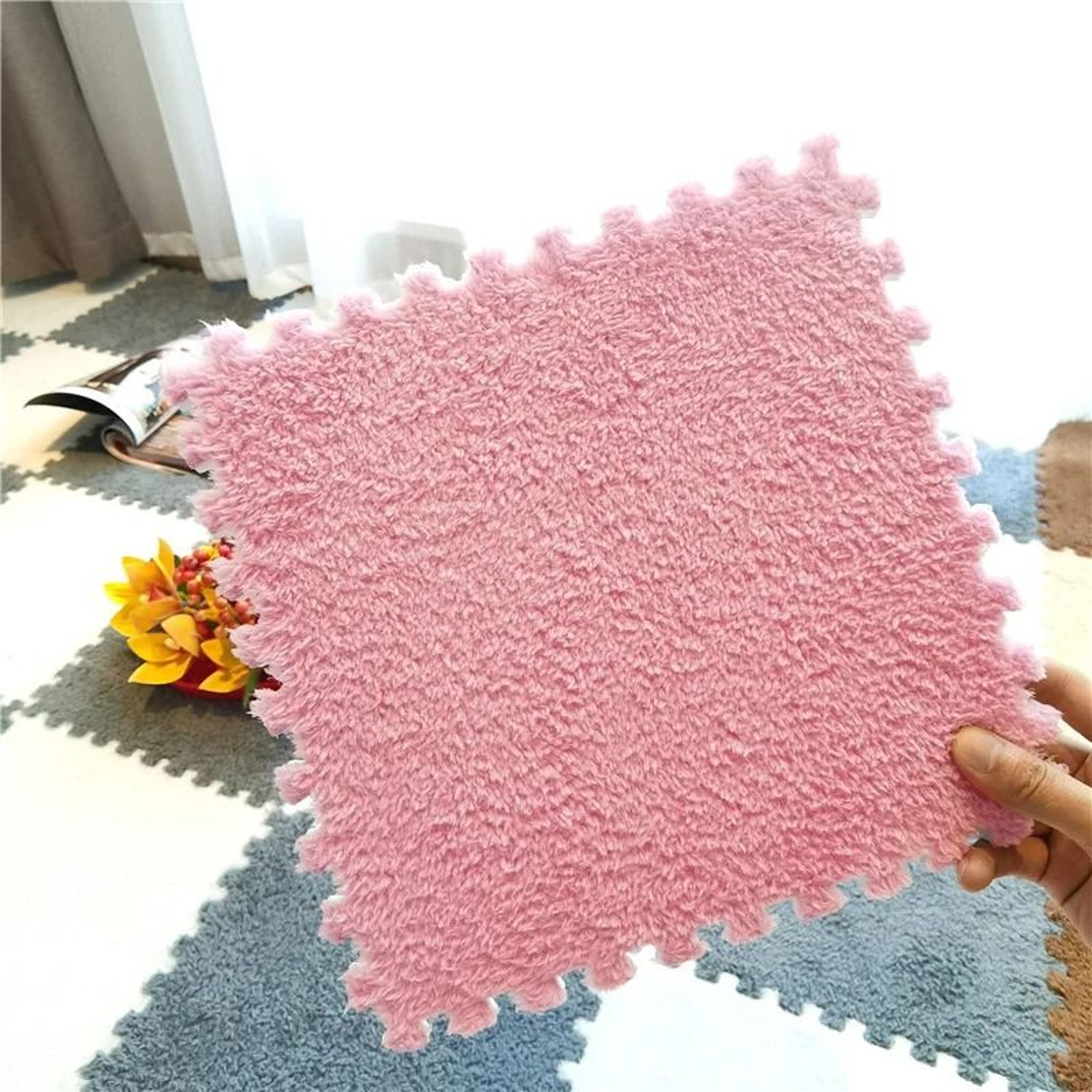 Soft Plush Interlocking Baby Play Mat Floor Tiles For Safe Play 11