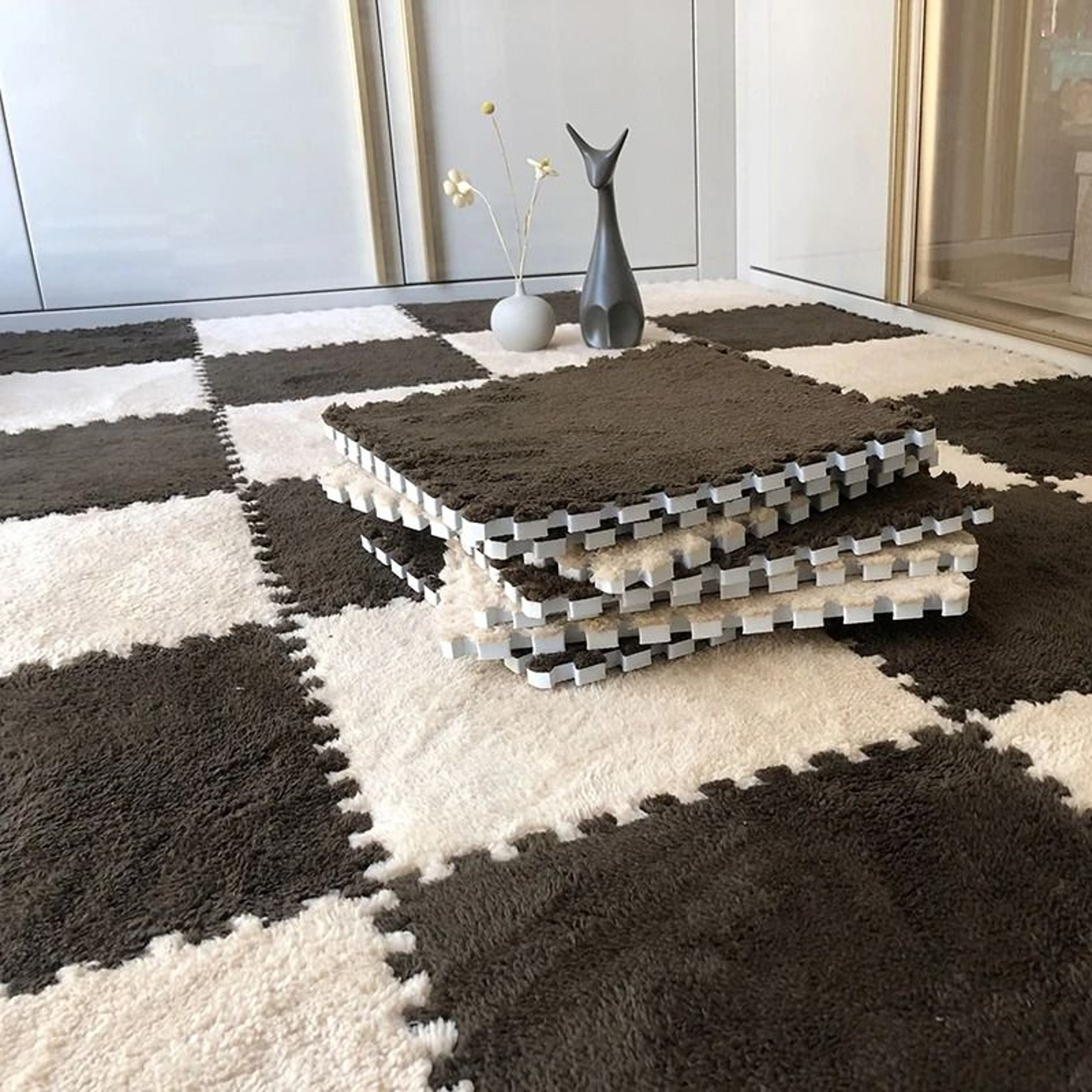 Soft Plush Interlocking Baby Play Mat Floor Tiles For Safe Play 1