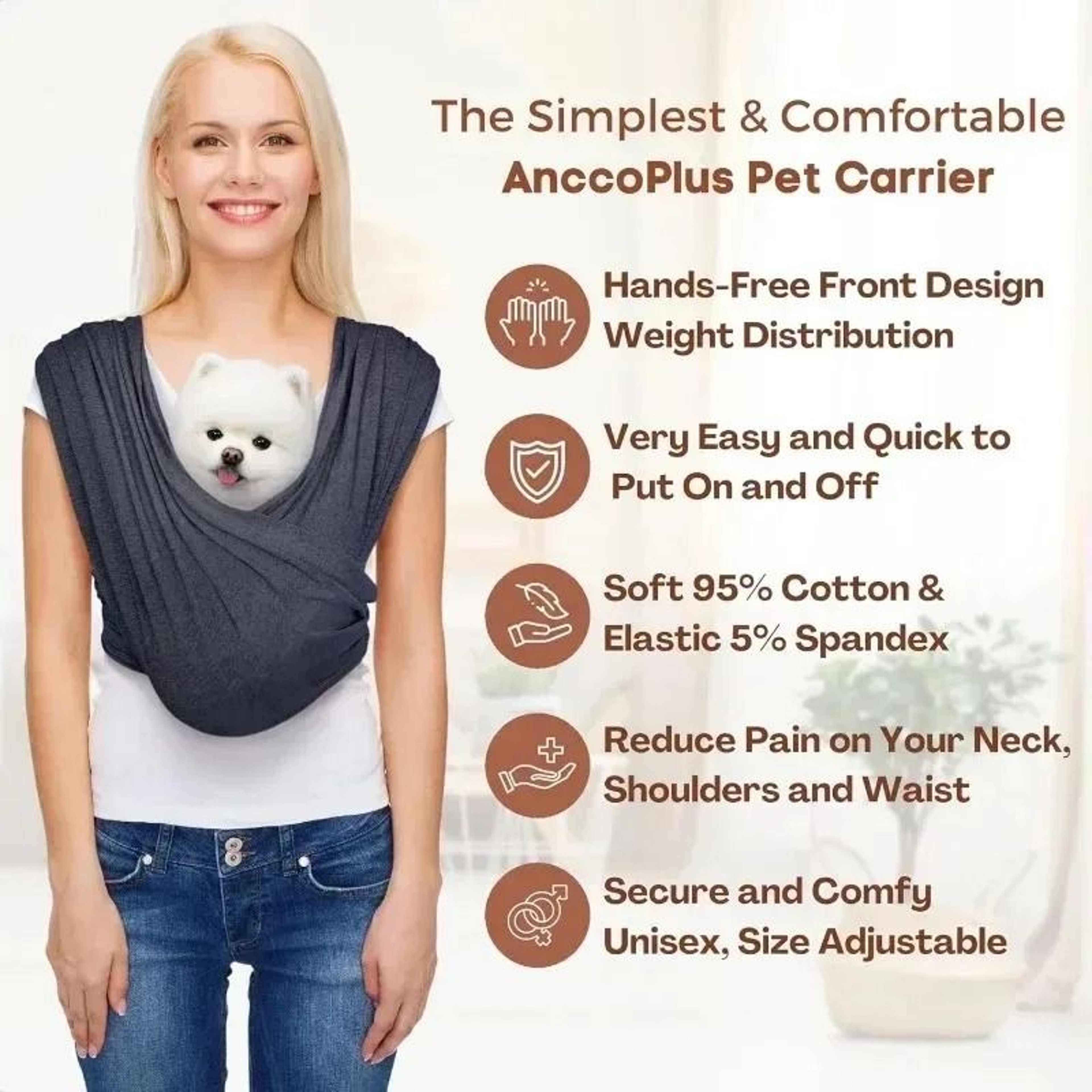 Adjustable Front Facing Dog And Cat Carrier Sling Bag 4