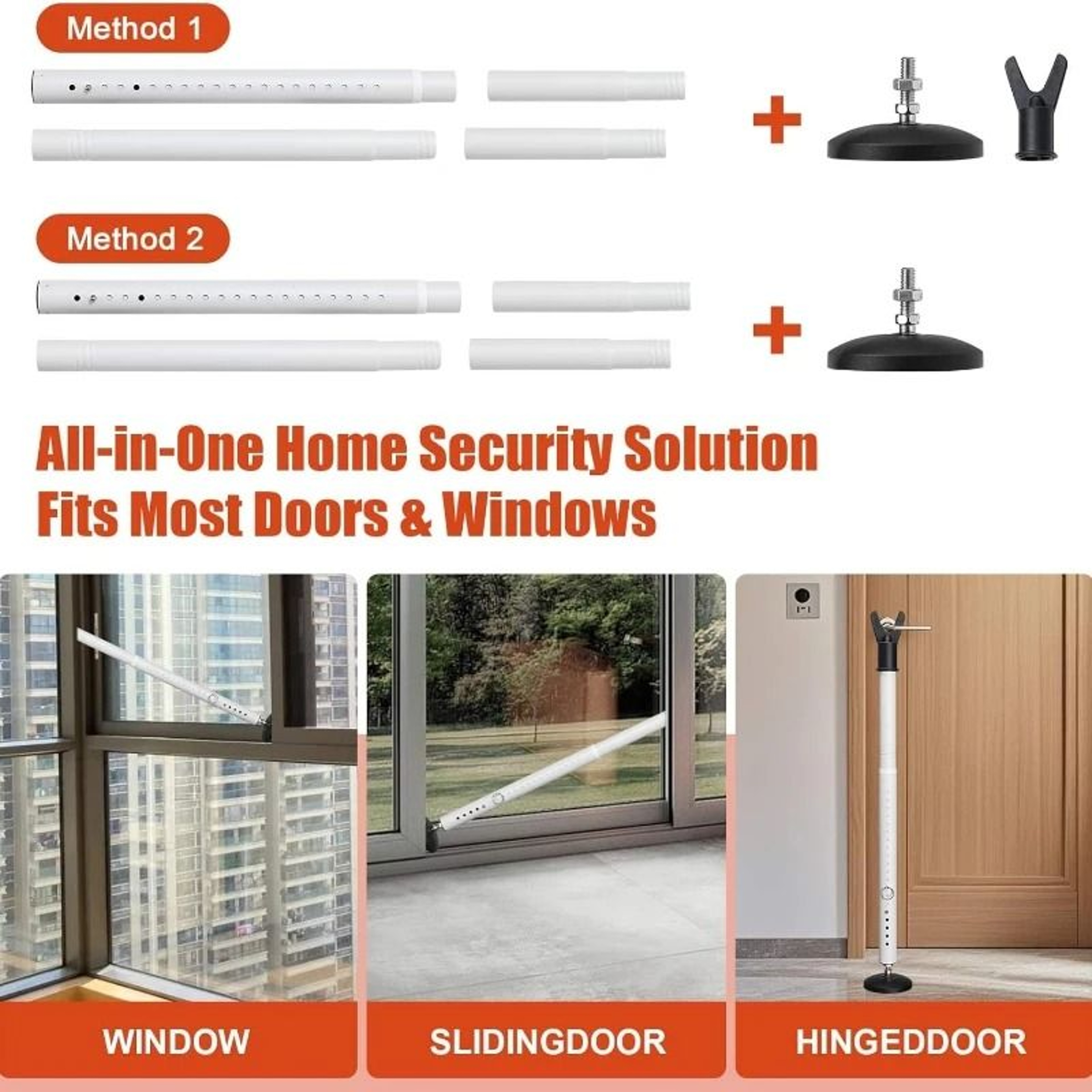 Adjustable Heavy Duty Door Security Bar For Home And Travel 4