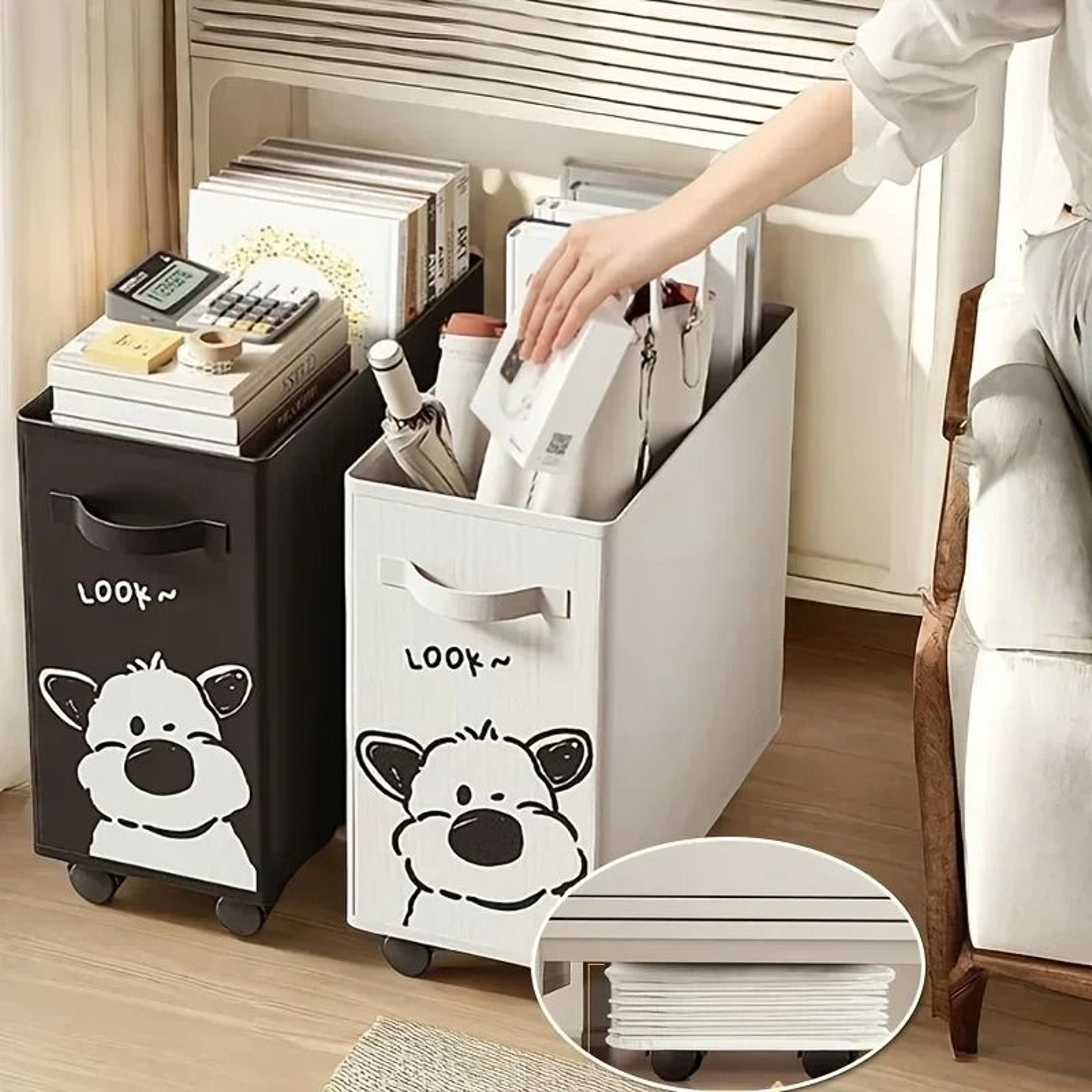 Foldable Portable Laundry And Storage Basket With Removable Bag 0
