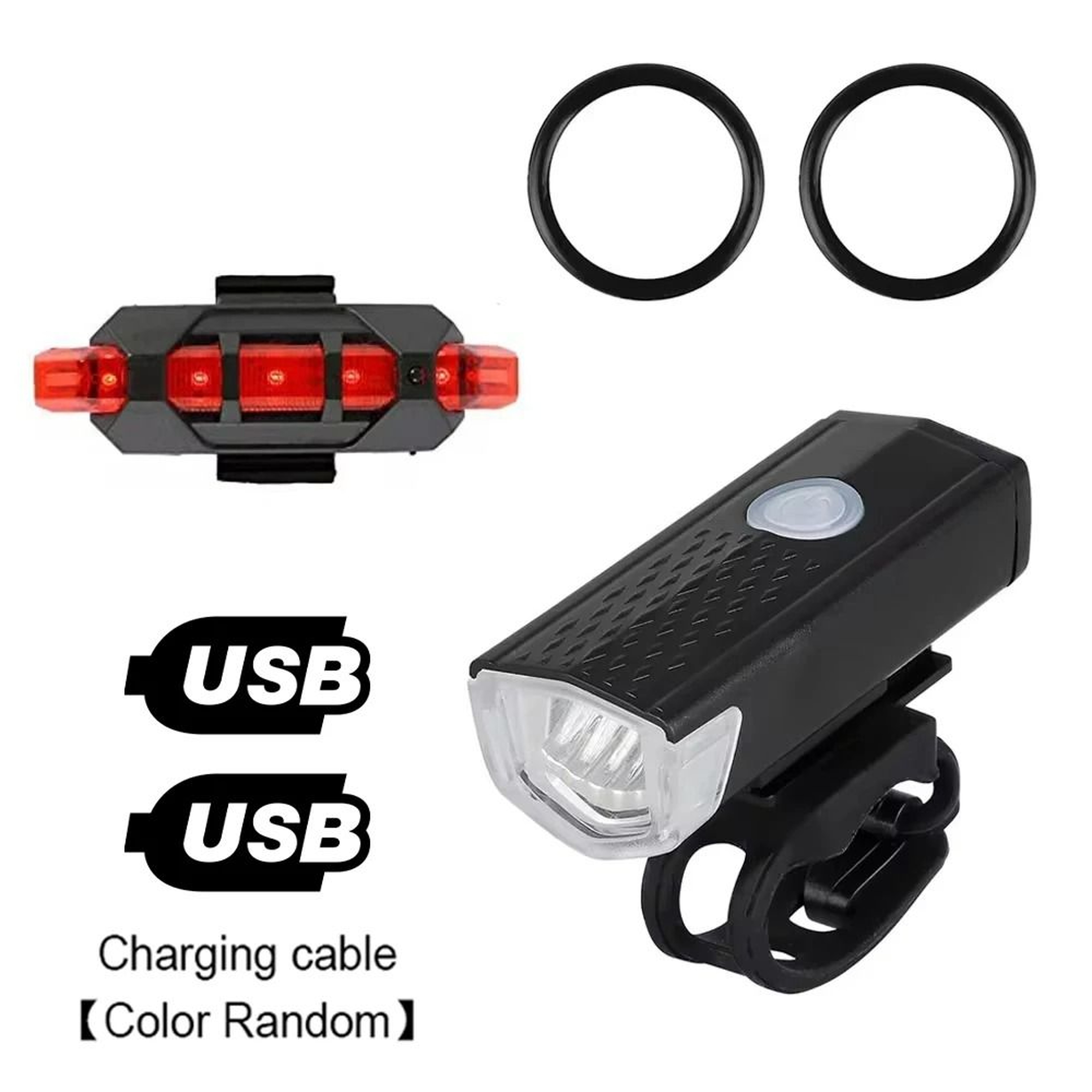 USB Rechargeable Bike Light Set With Headlight And Taillight For Cycling Safety 10