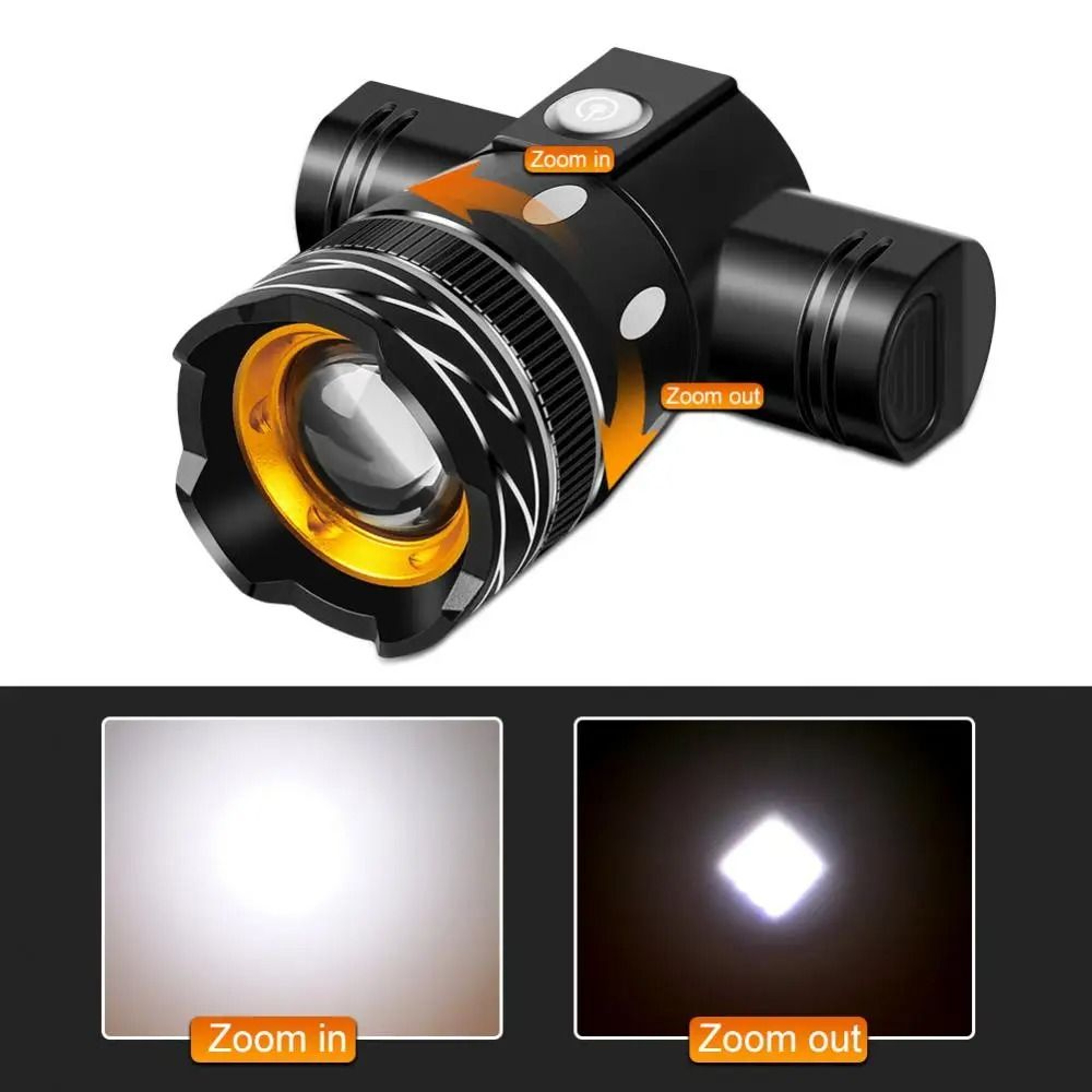 USB Rechargeable Bicycle Front Light With Adjustable Zoom 1