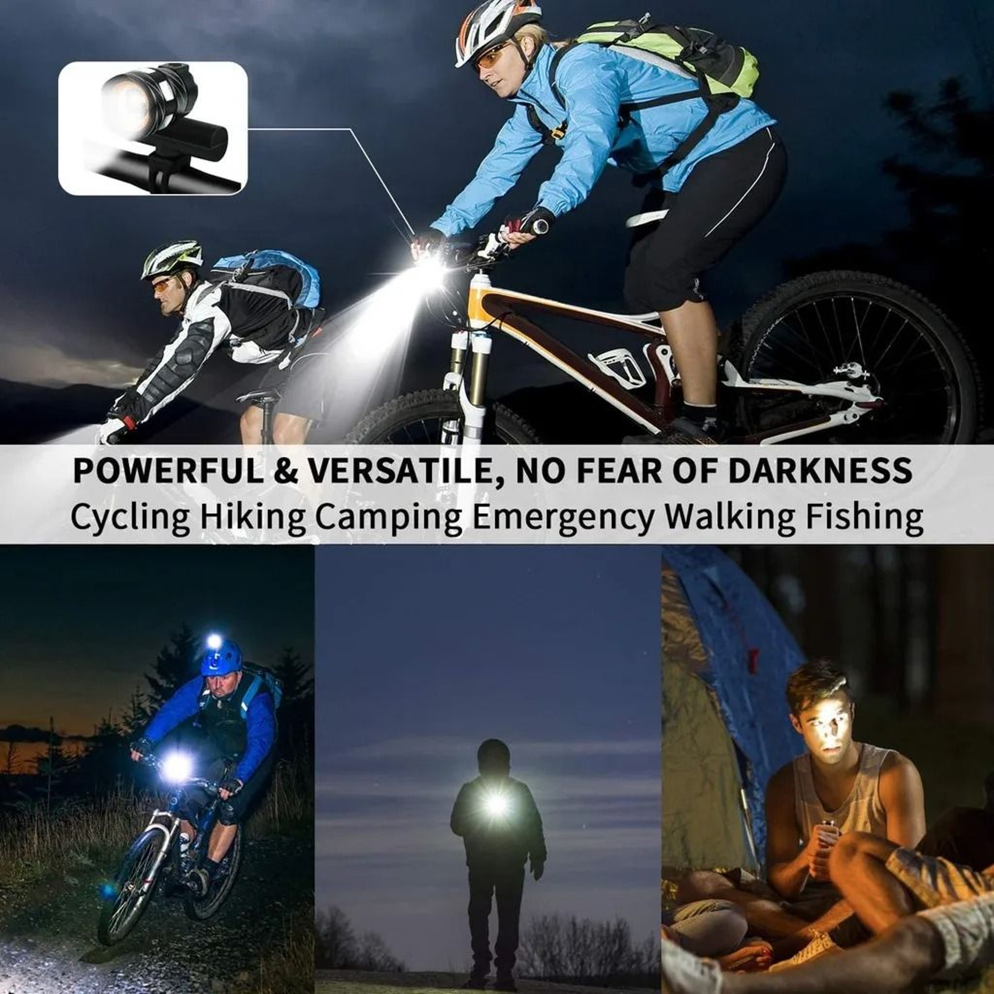 USB Rechargeable Bicycle Front Light With Adjustable Zoom 4