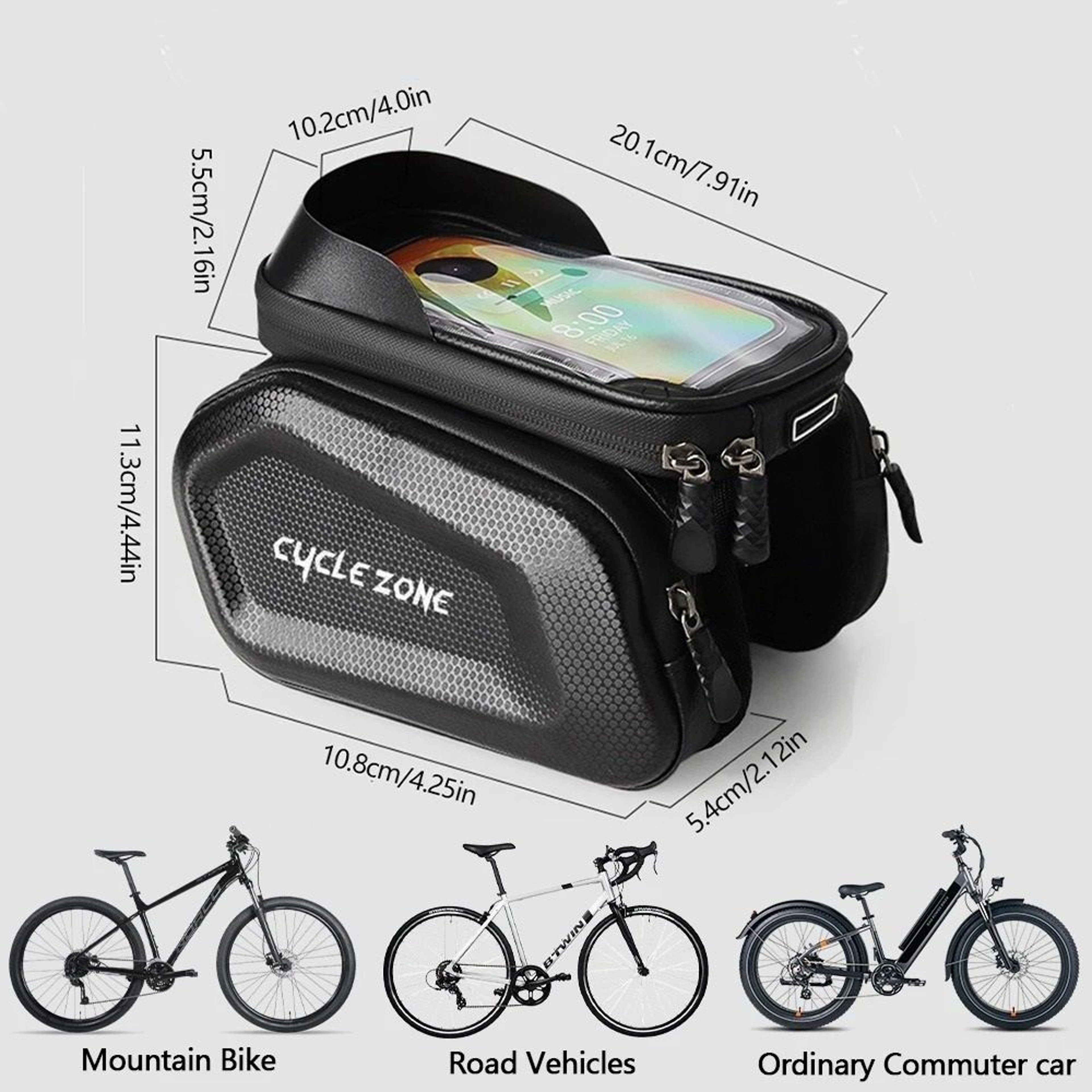 Bicycle Top Frame Phone Bag With Touch Screen Access For Cycling 4