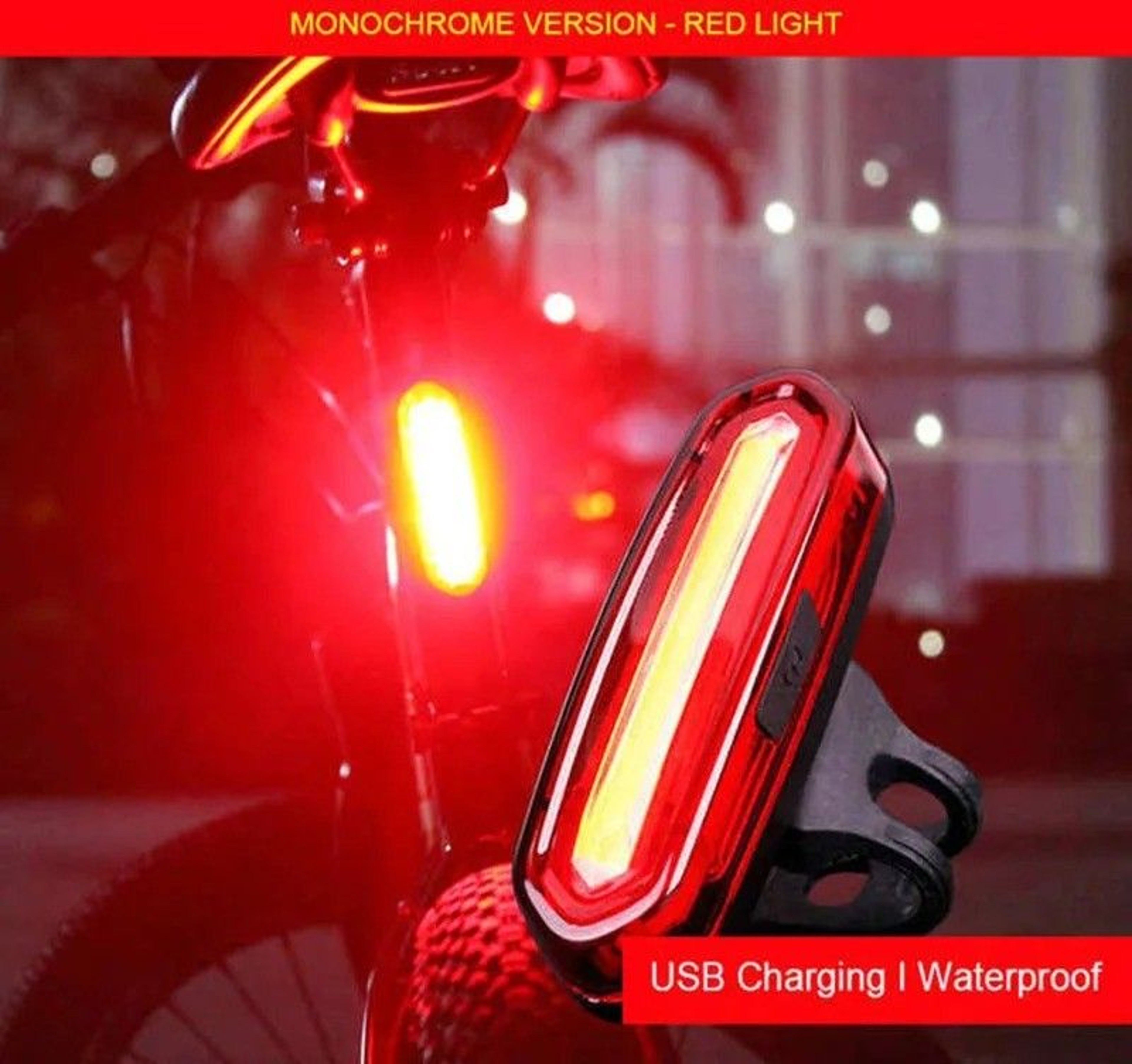 USB Rechargeable Bicycle Rear Taillight LED Safety Warning Lamp 6