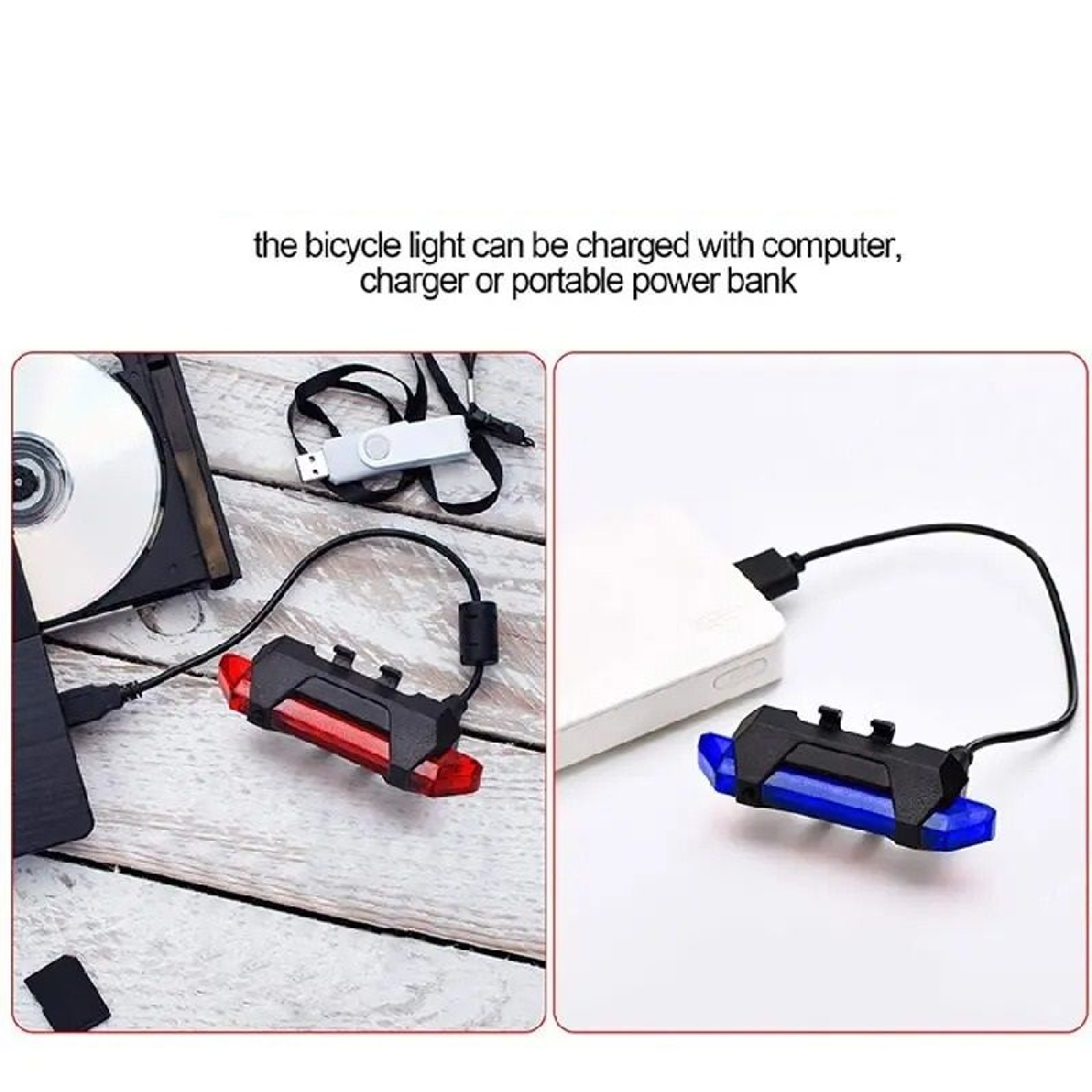 Rechargeable Bicycle Rear LED Taillight For Night Riding Safety 1