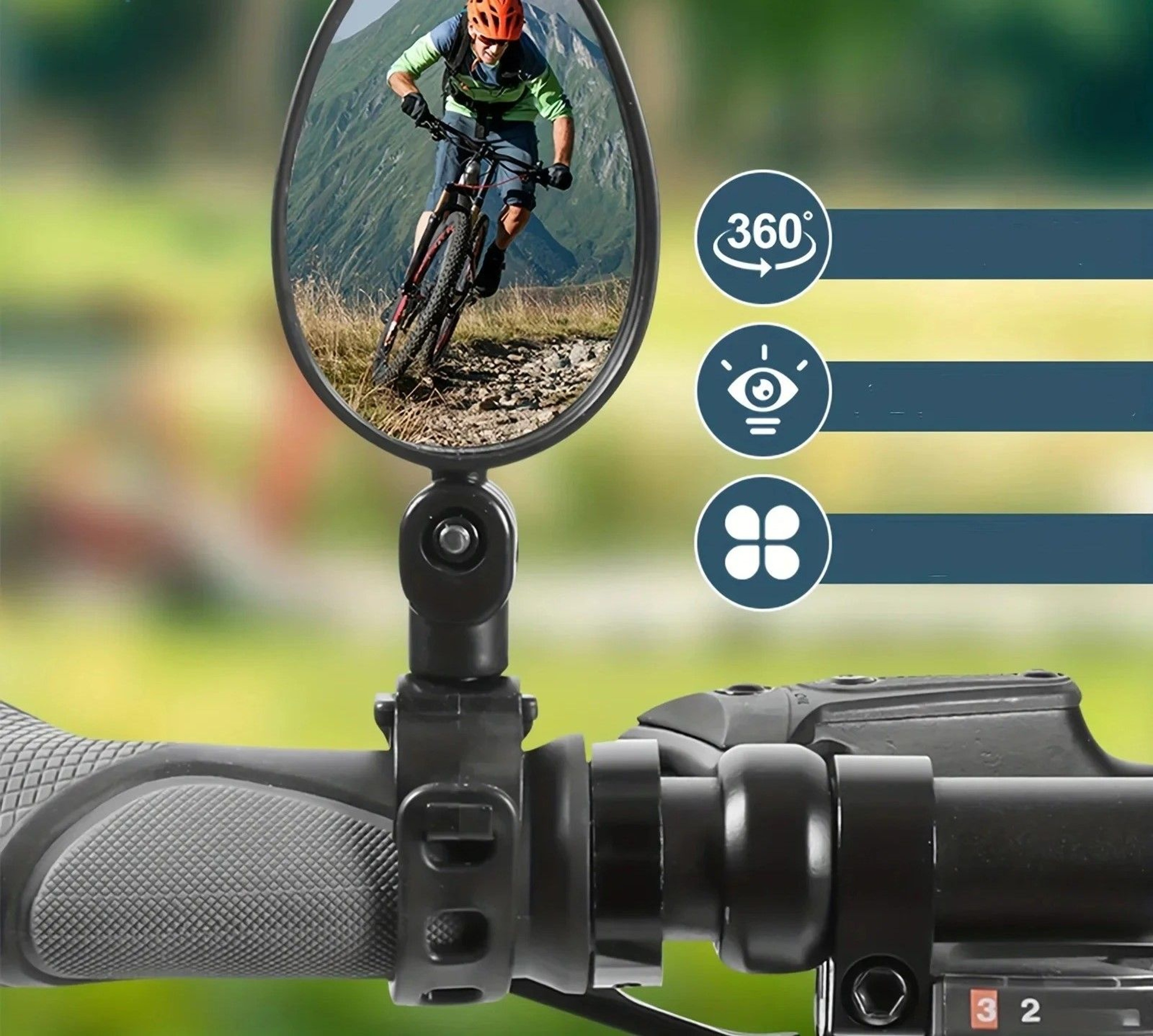 Adjustable 360 Degree Bicycle Rearview Mirror Wide Angle Bike Handlebar Mirror 0