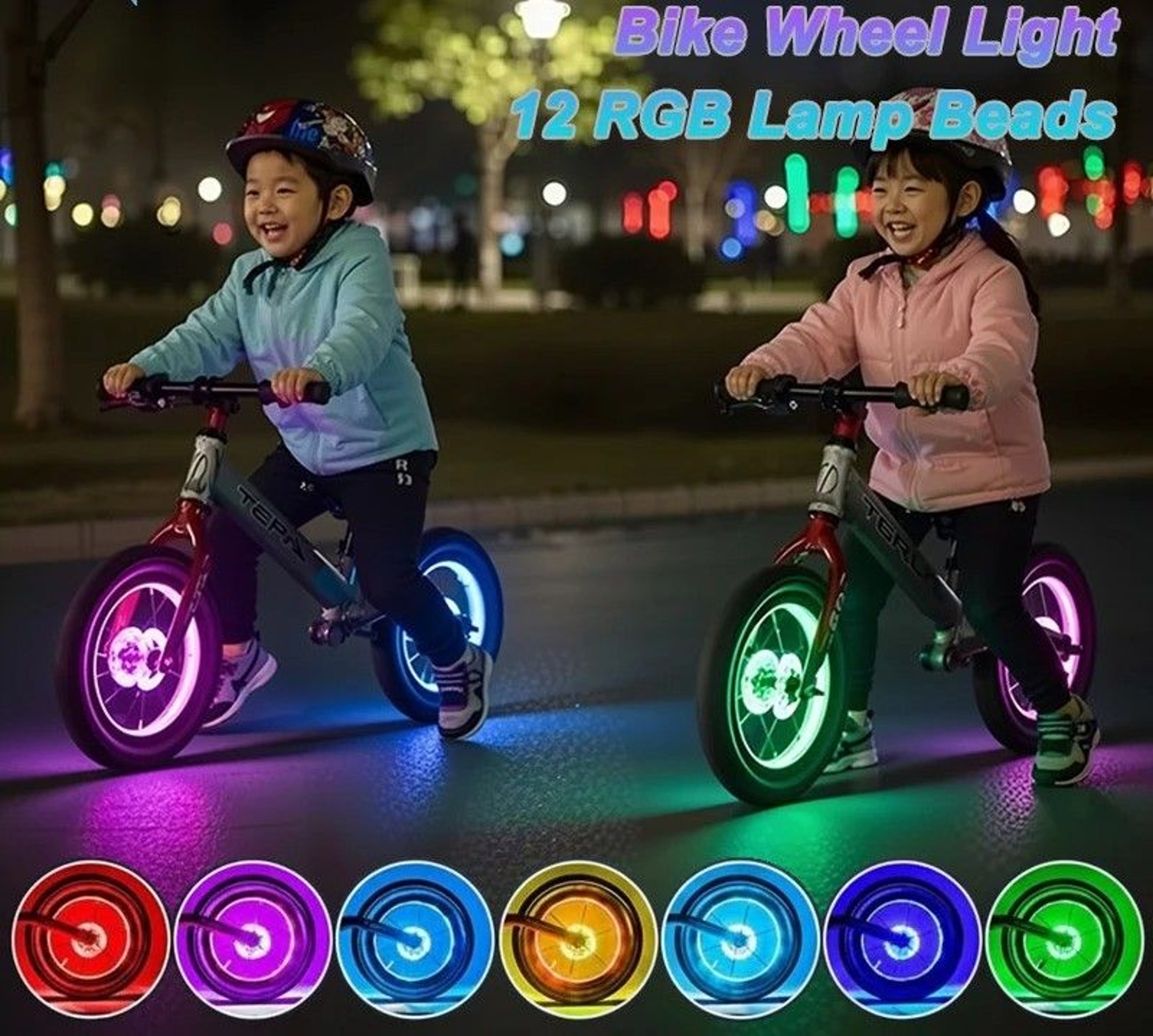 Rechargeable LED Bicycle Wheel Light Multi Color Bike Spoke Light 0