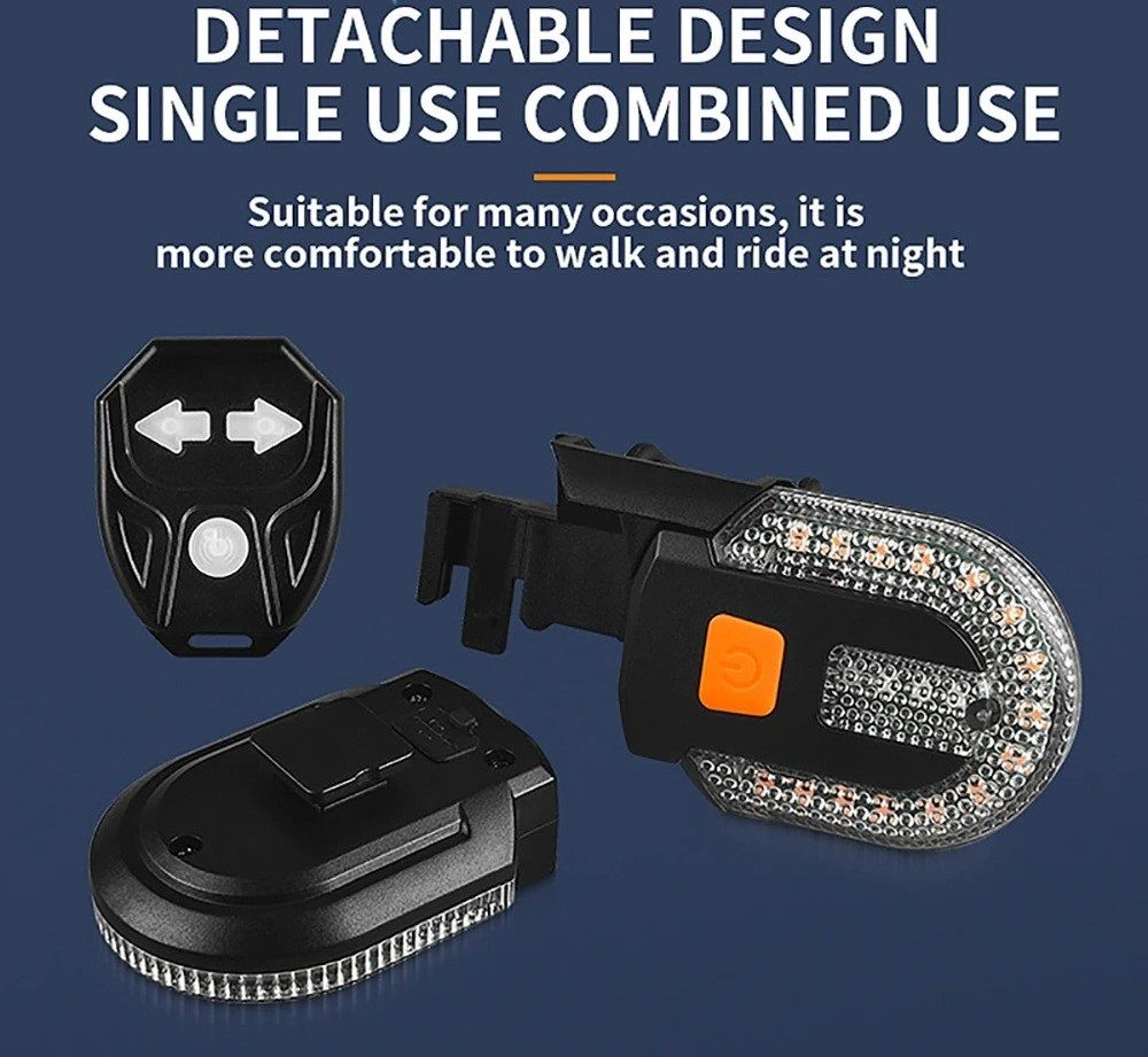USB Rechargeable Bike Turn Signal Rear Light Wireless Remote Bicycle Tail Lamp 2
