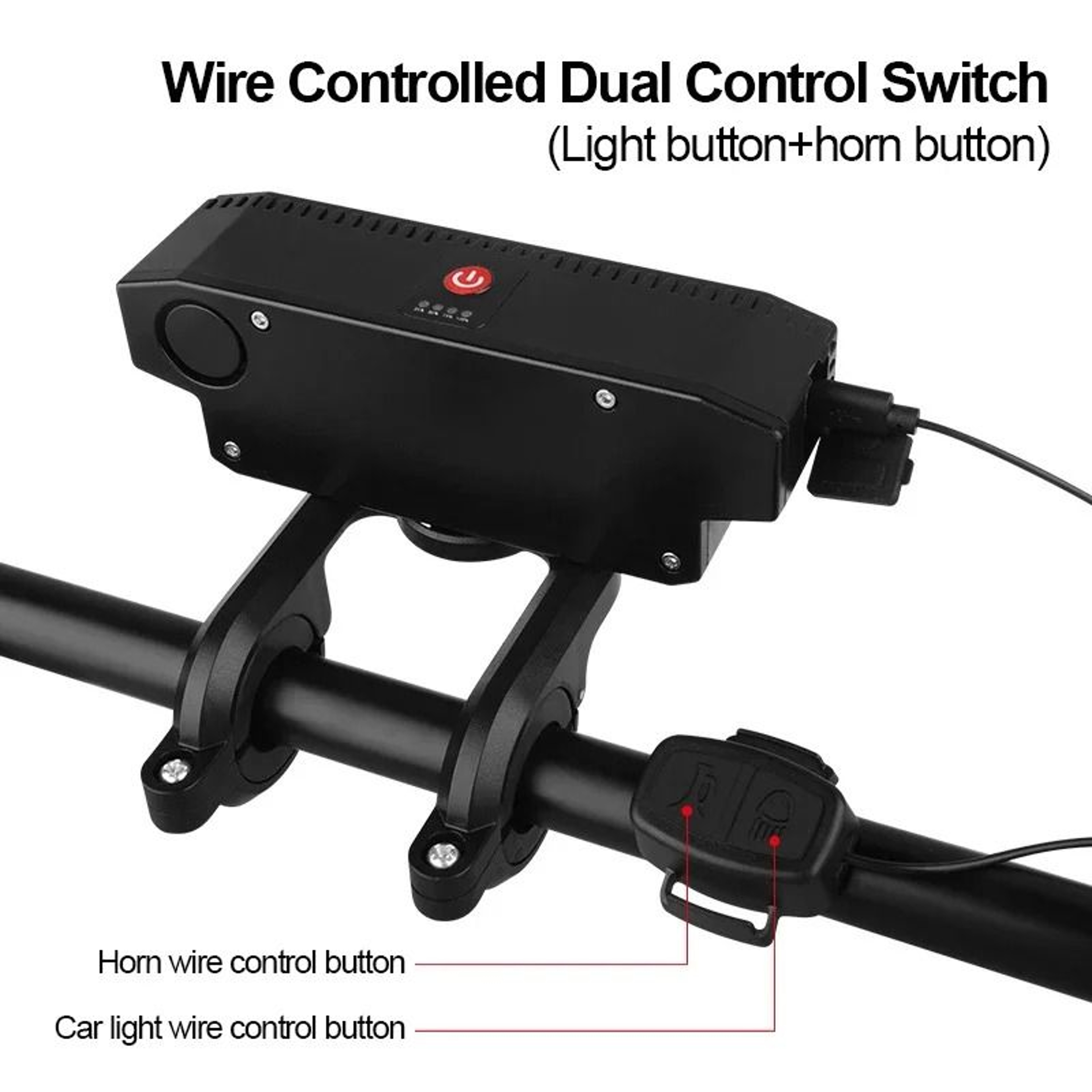 USB Rechargeable 8 LED Bike Front Light With Horn Bicycle Headlight 2