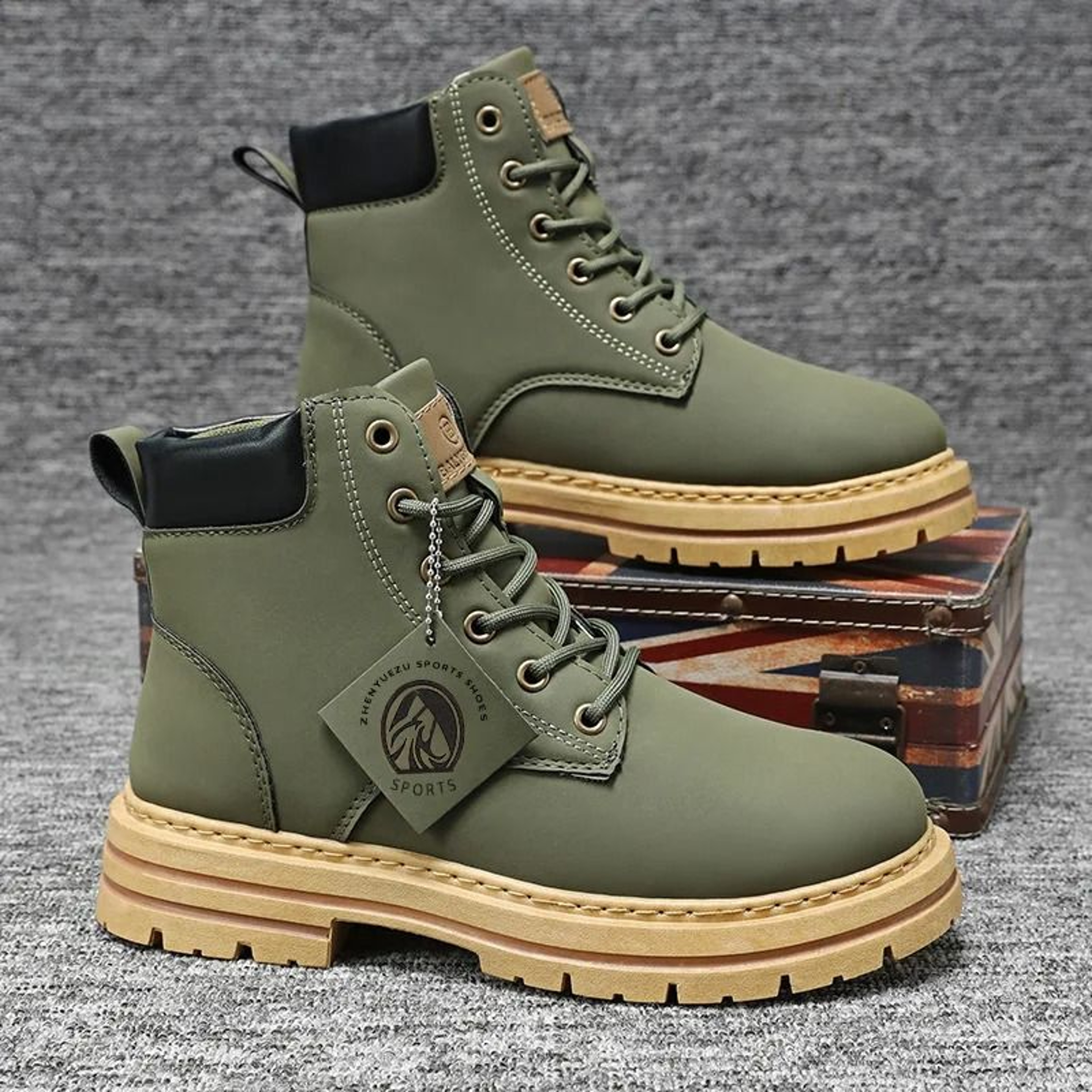Step Out In Style And Comfort With These Men High Top Leather Boots Designed For Everyday Wear Moto 5