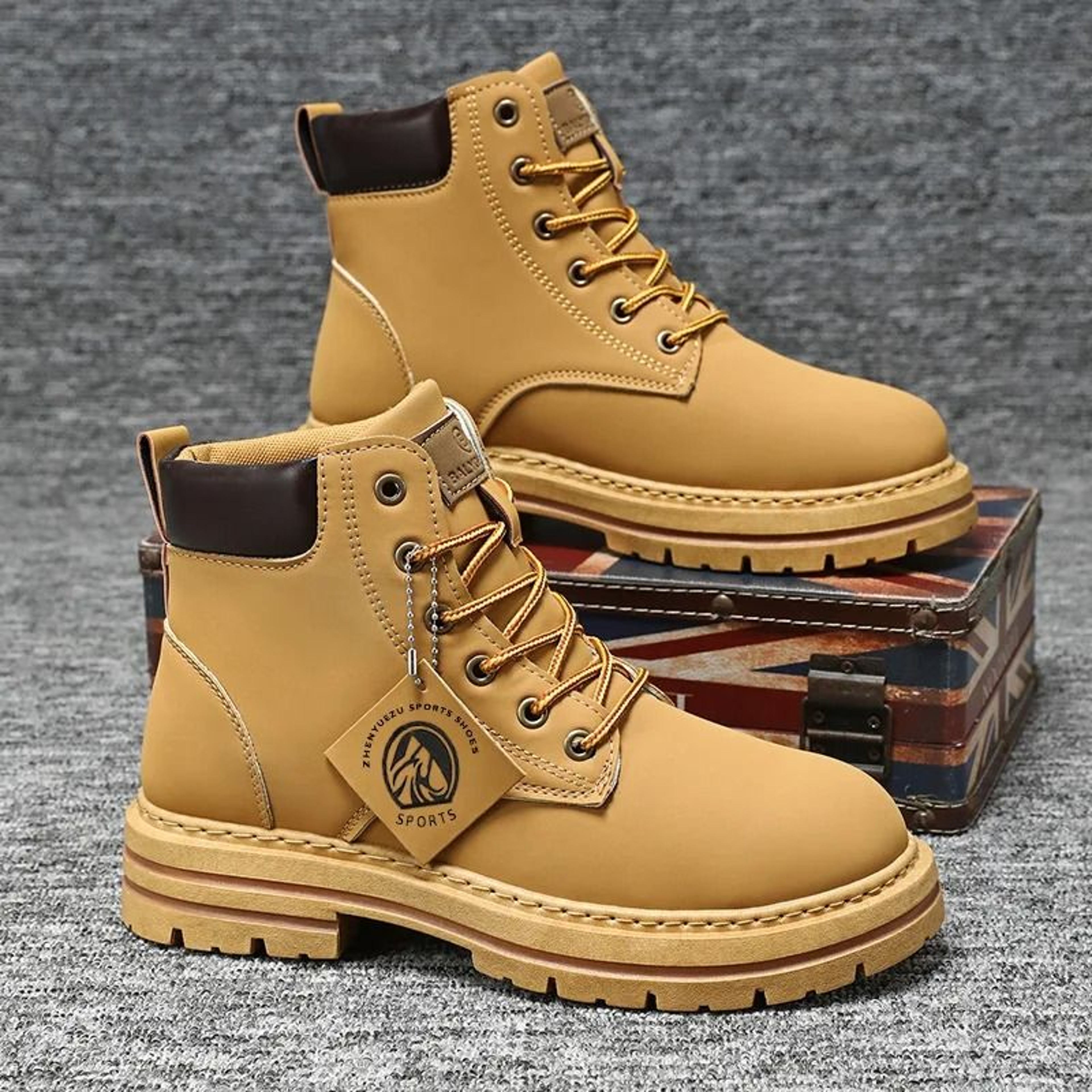 Step Out In Style And Comfort With These Men High Top Leather Boots Designed For Everyday Wear Moto 6