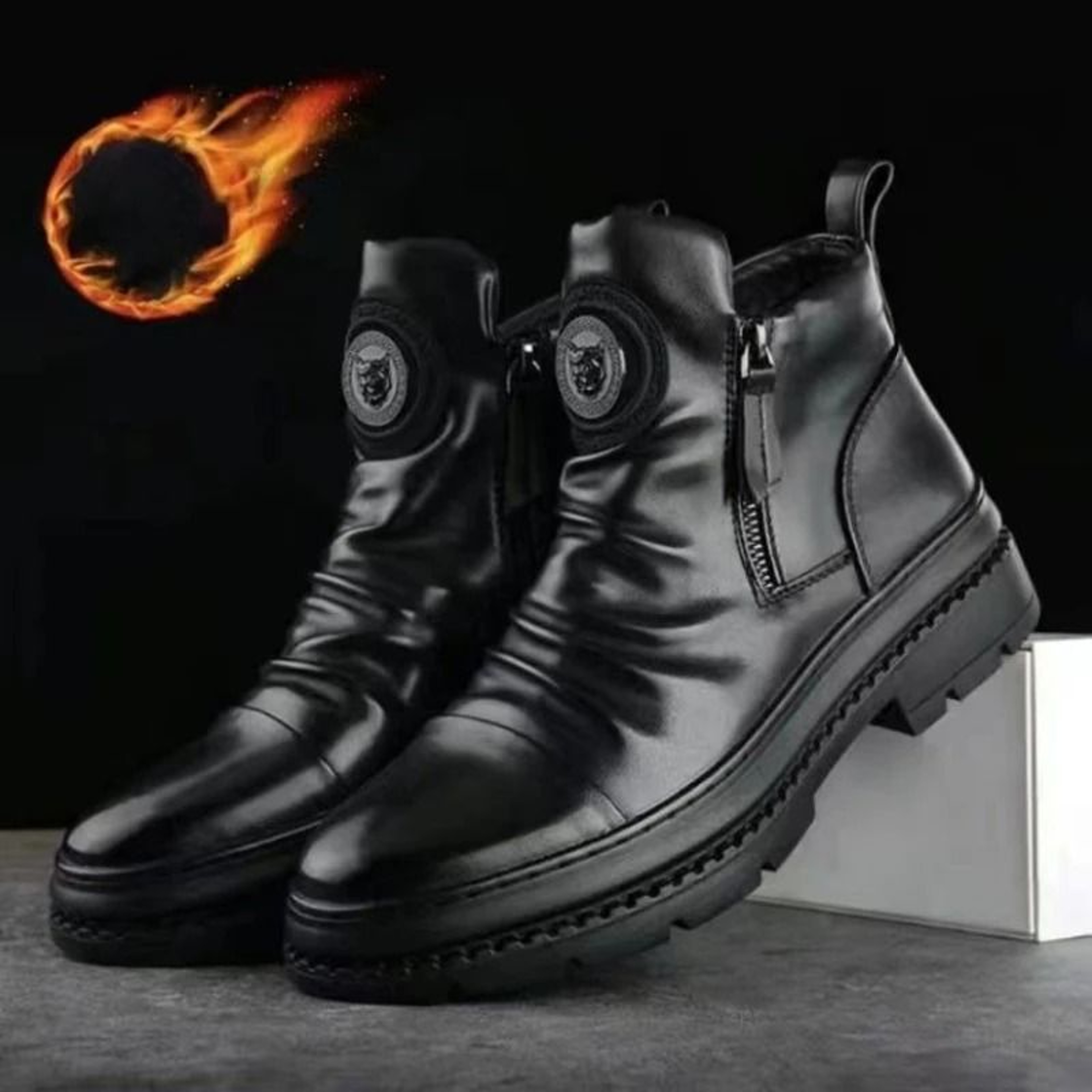 Men Chelsea Boots Business Formal Dress Casual Ankle Platform Shoes 2