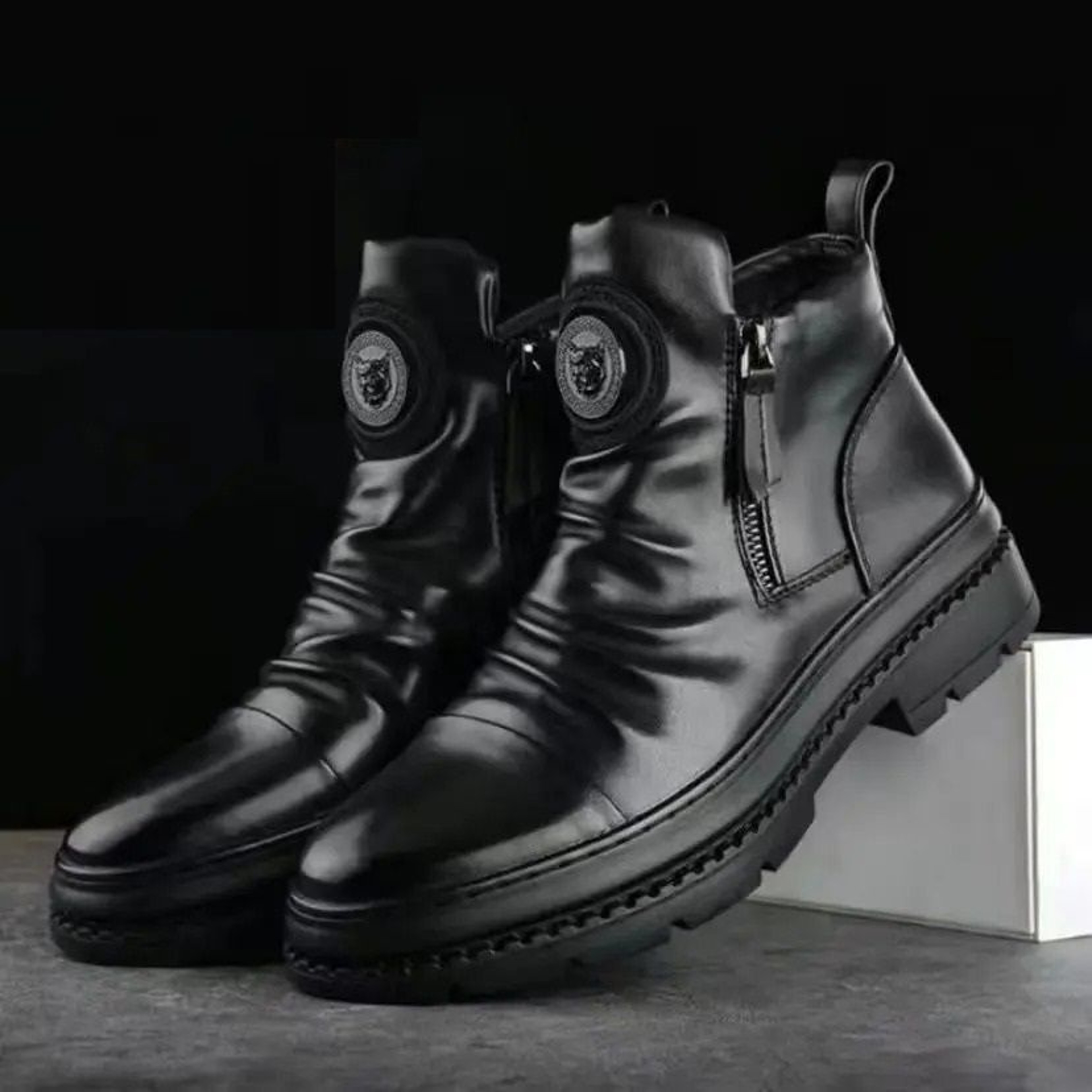 Men Chelsea Boots Business Formal Dress Casual Ankle Platform Shoes 4