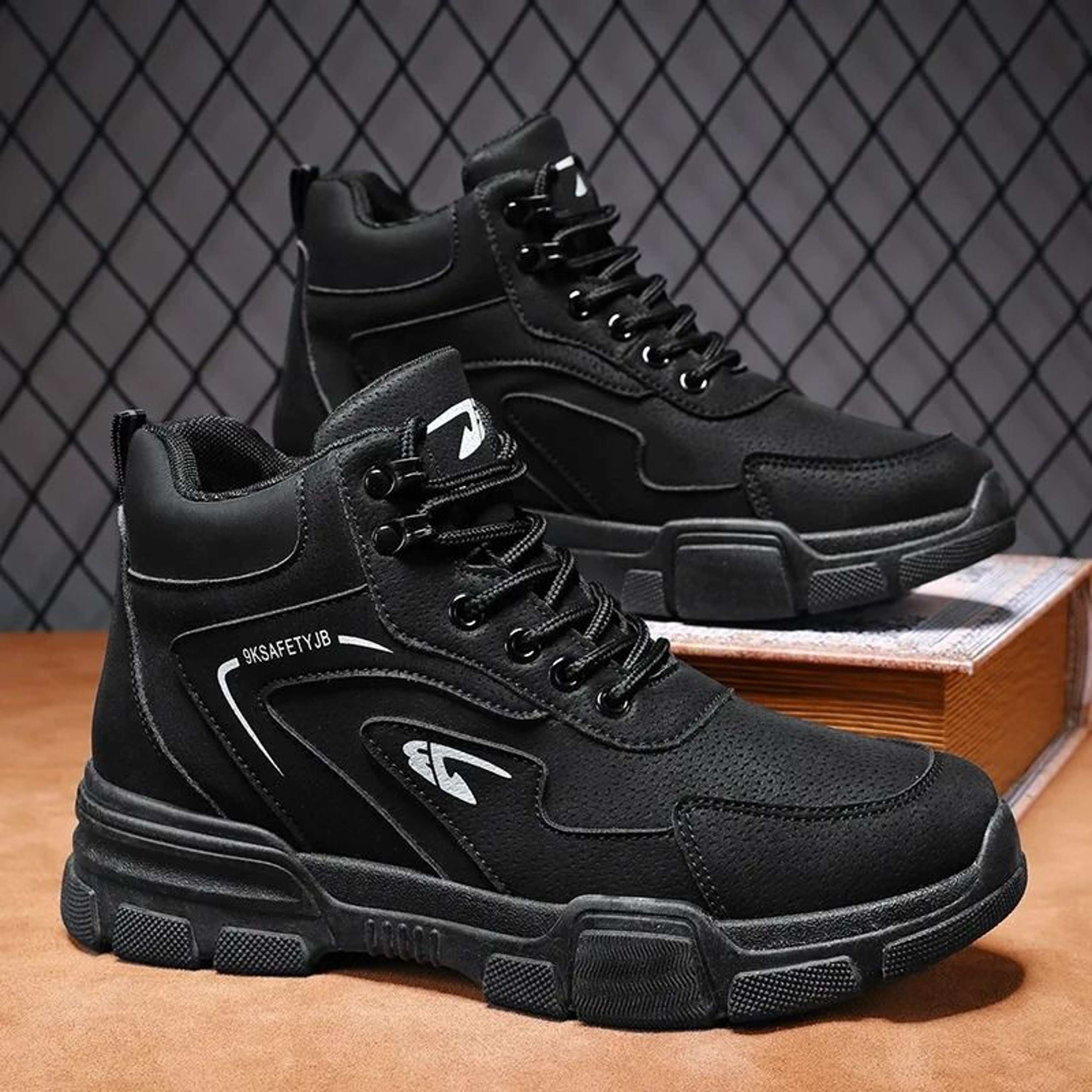 Men Casual Ankle Boots Soft Leather Breathable Hiking Work Shoes 1