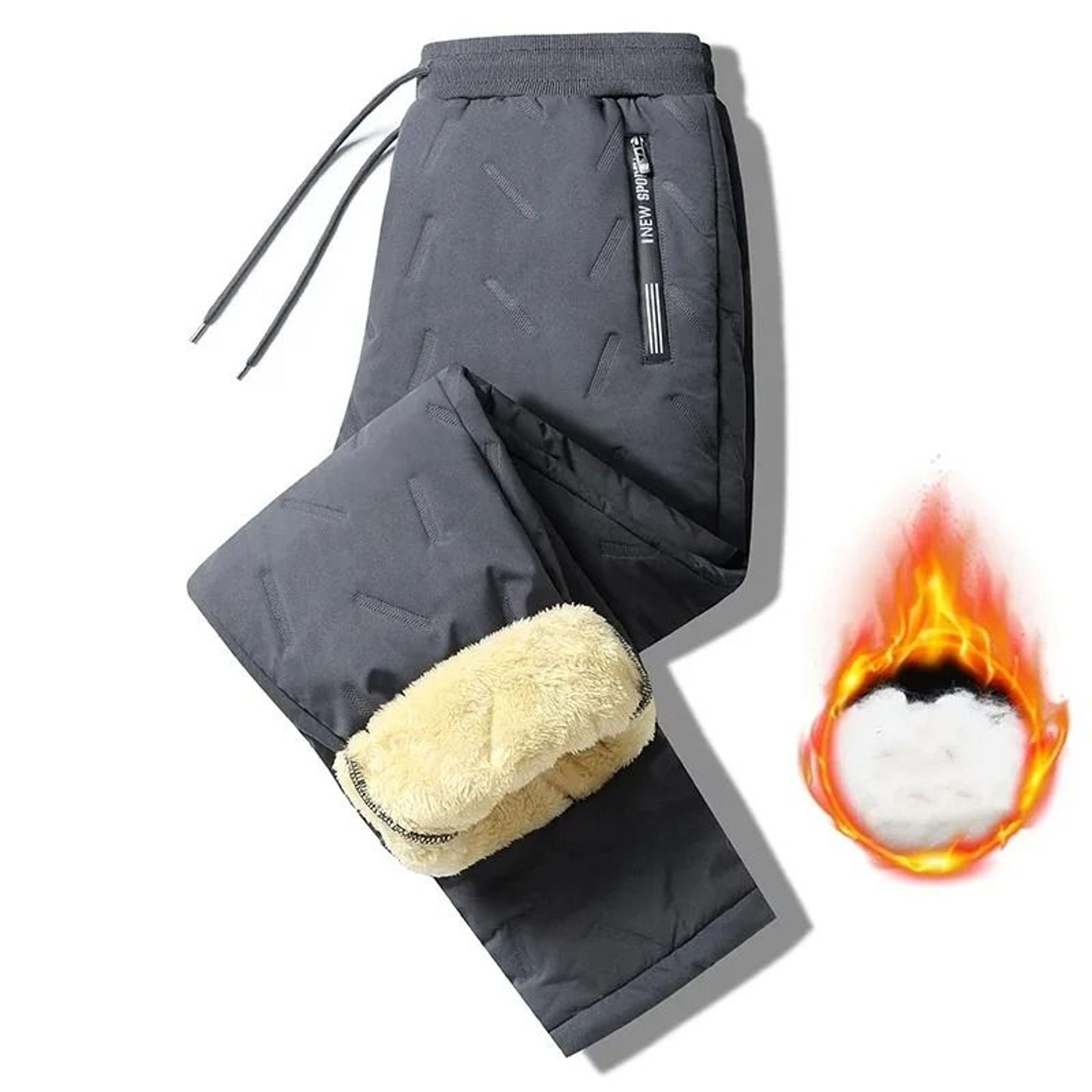 Women Winter Thick Plush Straight Leg Warm Pants 8