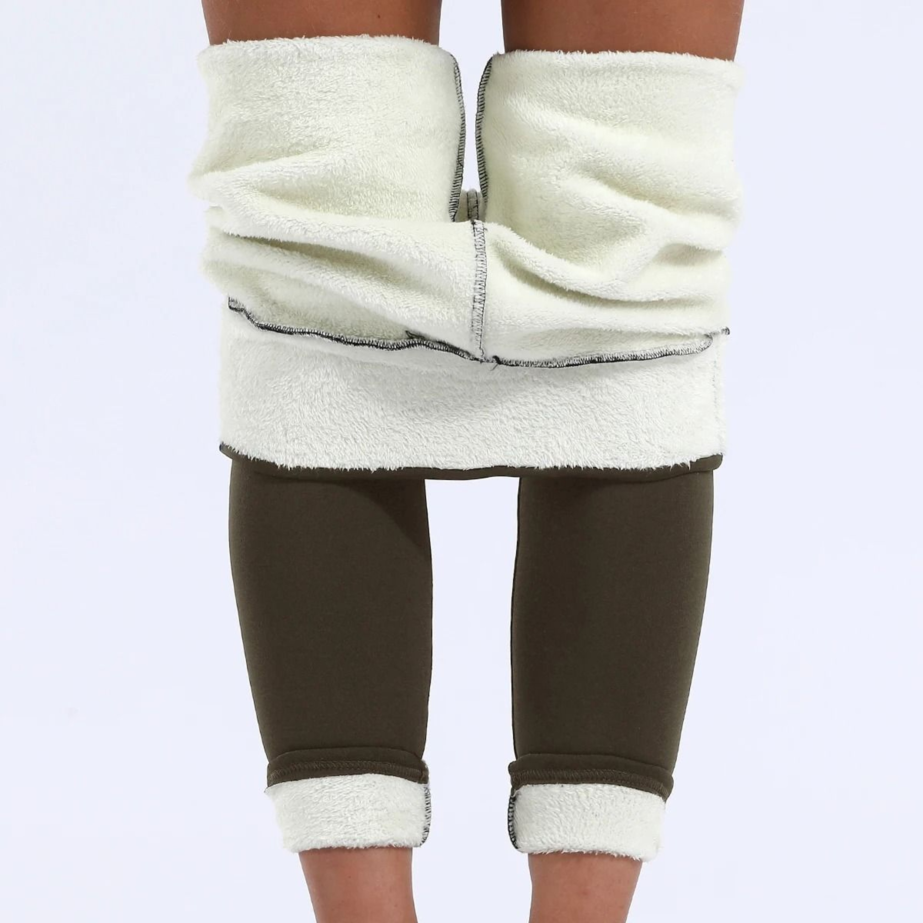 Thermal Velvet High Waist Winter Leggings Solid Color Thick Fleece Lined Classic Leggings 12