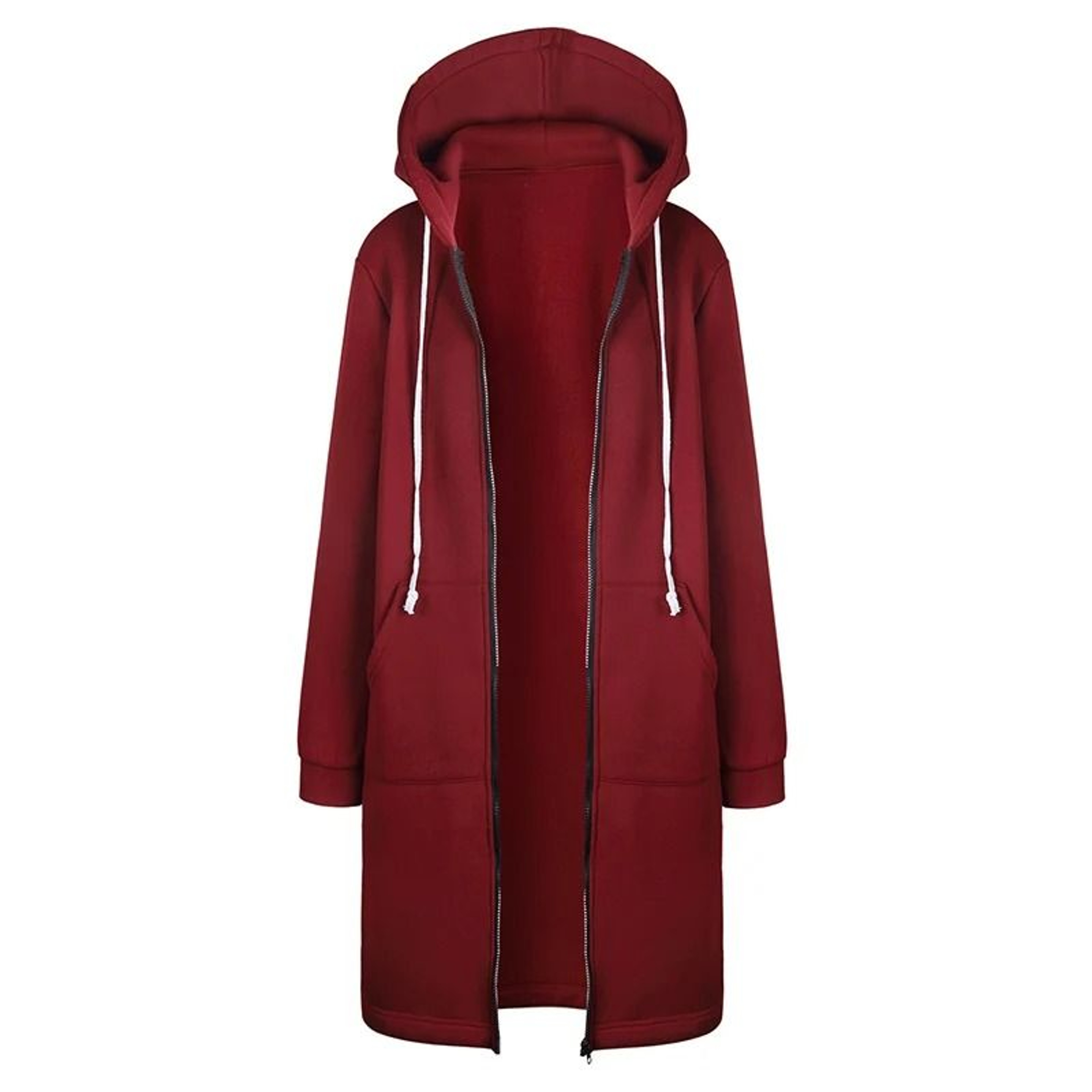 Women Thick Fleece Hooded Parka Jacket Winter Zip Up Sweatshirt Sports Outwear 1