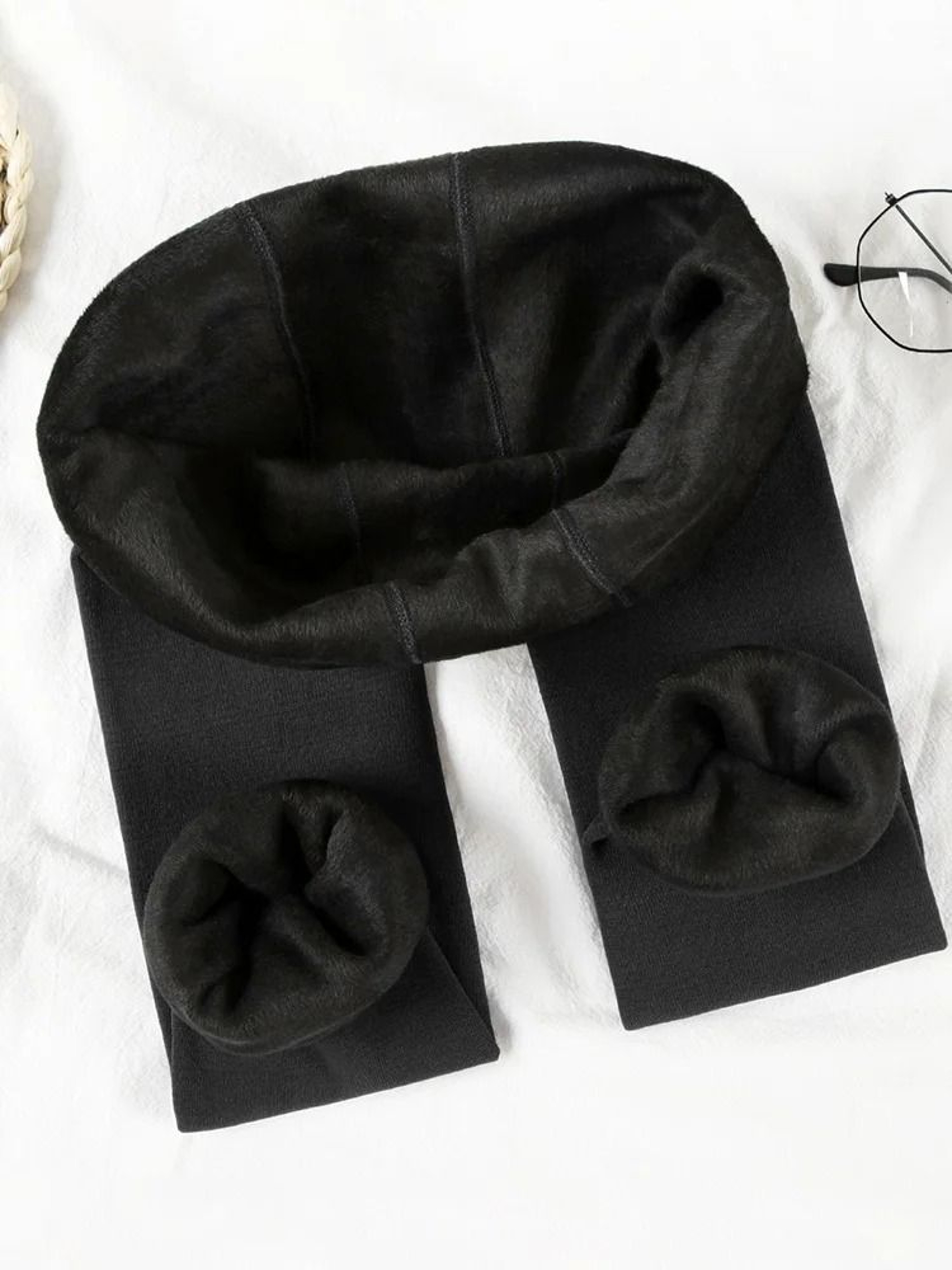 Thermal High Waist Winter Warm Leggings With Thick Velvet Lining Solid Color Leggings 7